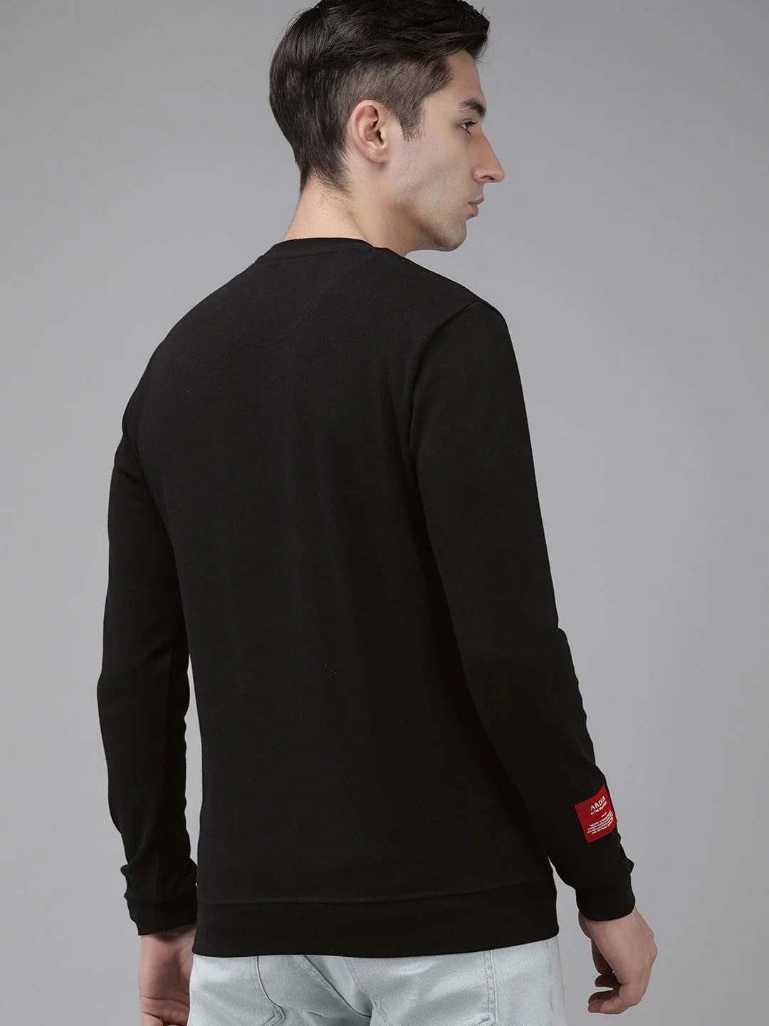 Men Ardor Edition Black Slim Fit Printed Pure Cotton Sweatshirt - Image 5