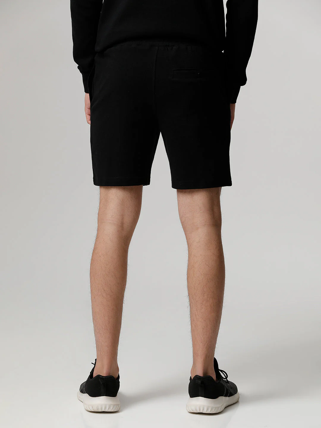 Men Ardor Edition Black Solid Slim Fit Knitted Shorts - Image 5