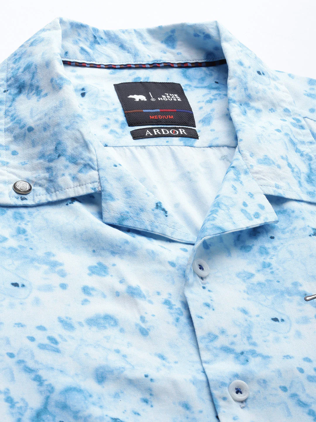 Men Ardor Edition Blue and White Abstract Printed Regular Fit Party Shirt - Image 3