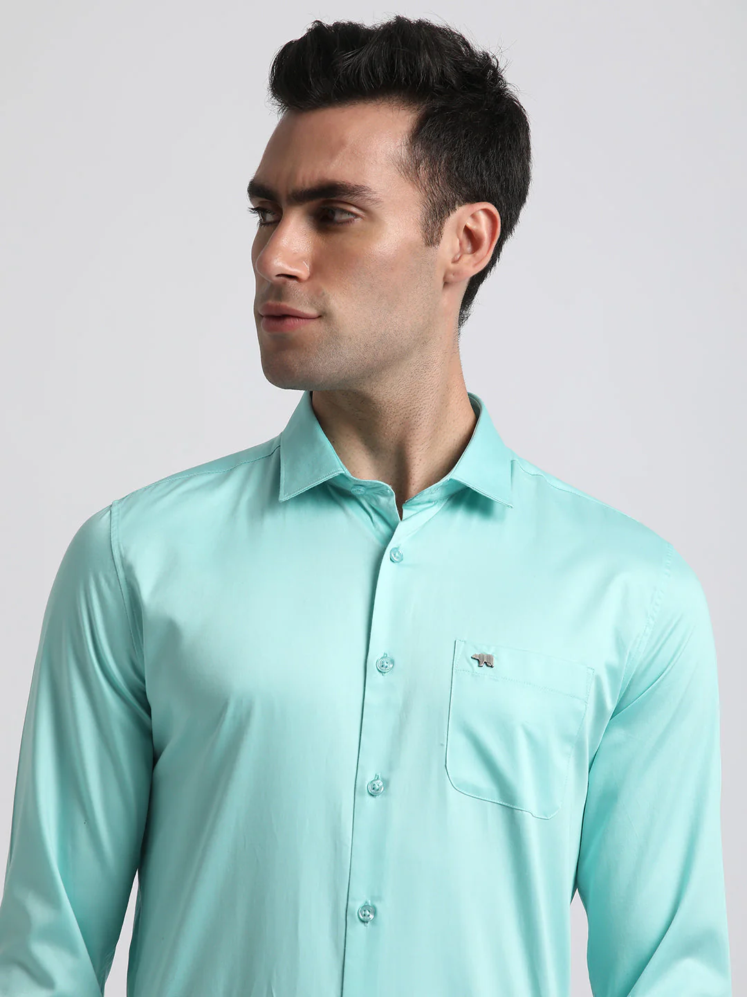 Men Ardor Edition Blue Solid Tailored Fit Egyptian Giza Cotton Formal Shirt