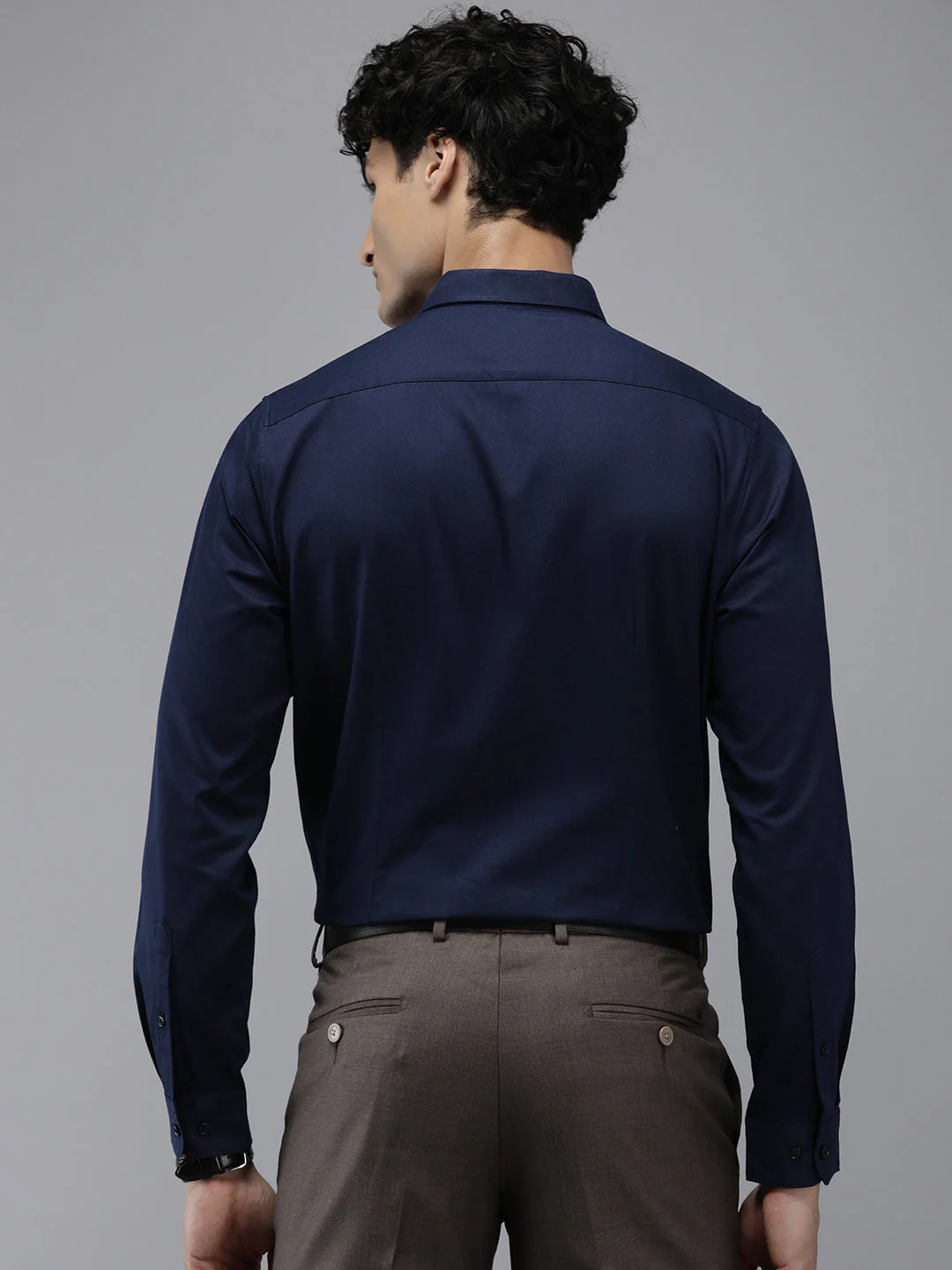 Men Ardor Edition Blue Solid Tailored Fit Pure Cotton Formal Shirt - Image 5