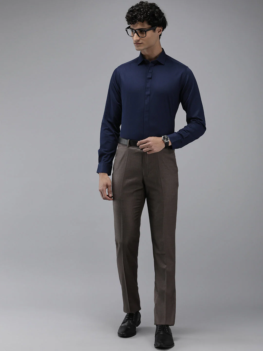 Men Ardor Edition Blue Solid Tailored Fit Pure Cotton Formal Shirt - Image 6