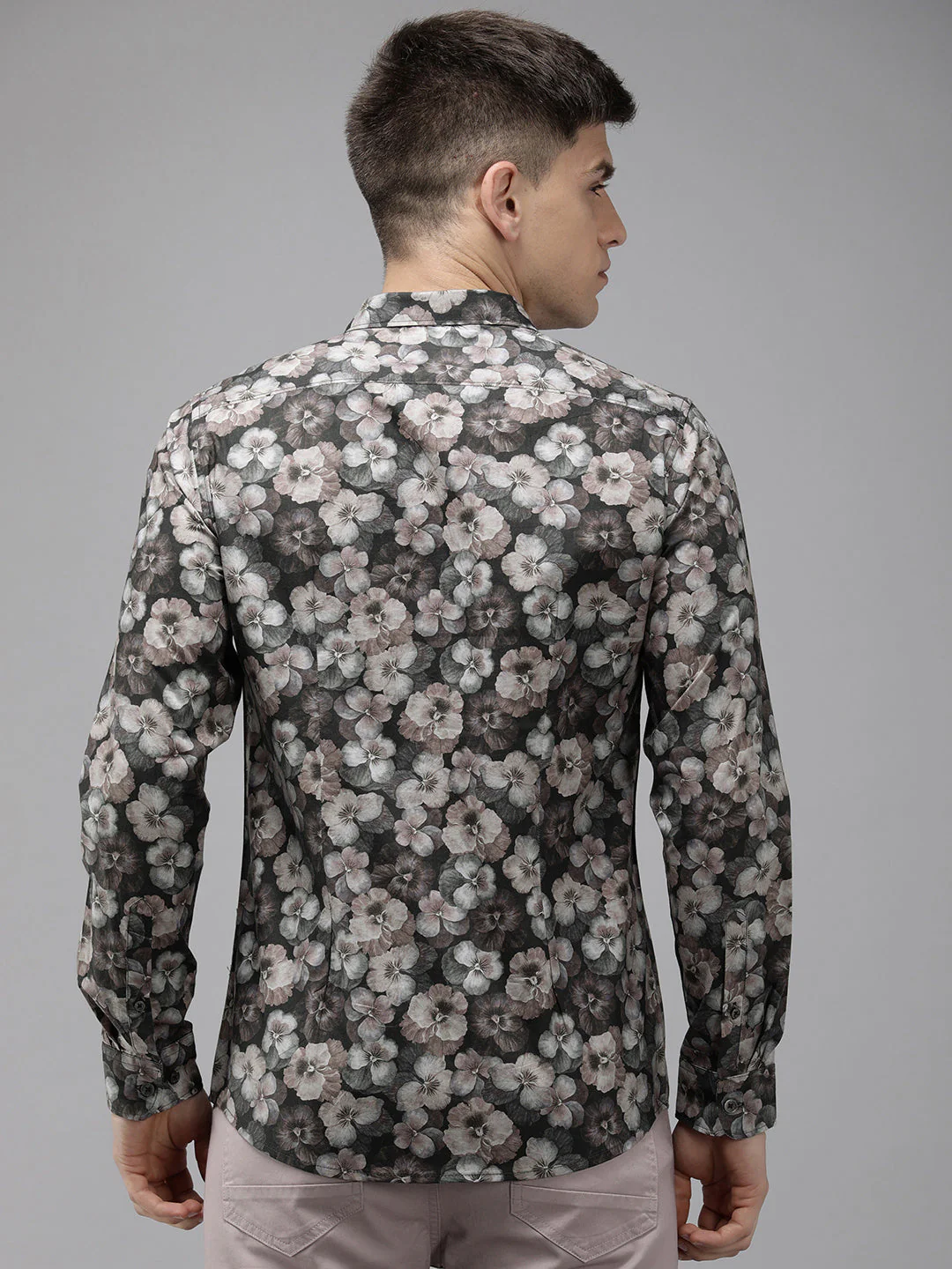 Men Ardor Edition Brown Floral Printed Slim Fit Party Shirt - Image 6