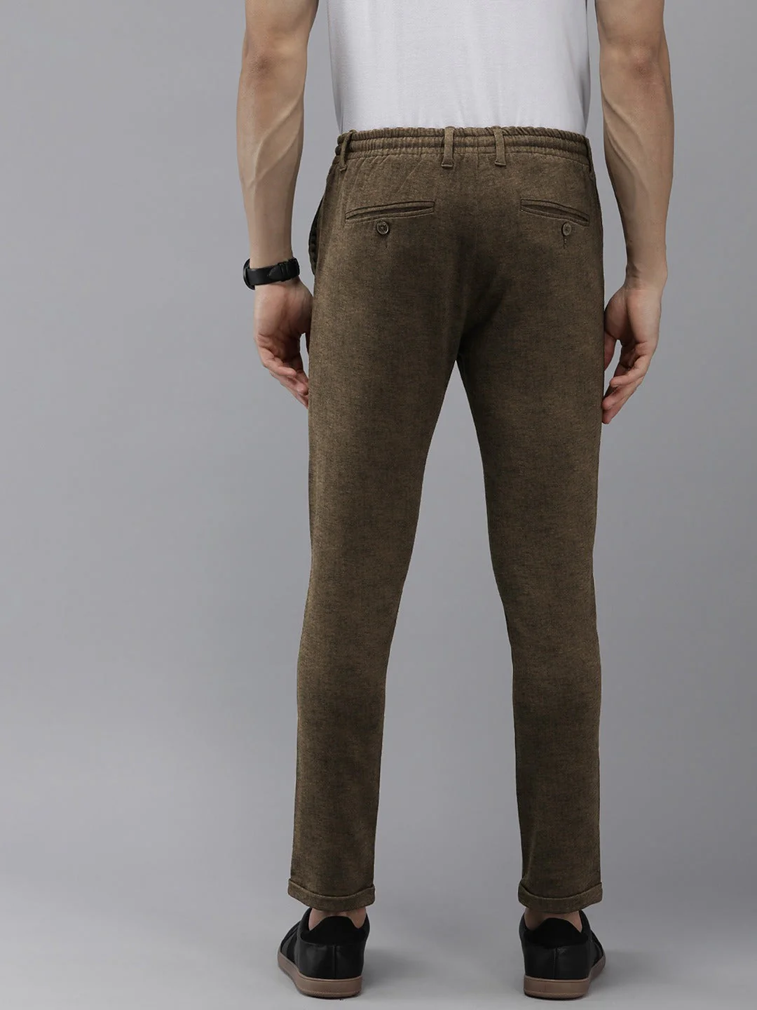 Men Ardor Edition Brown Tapered Fit Chinos - Image 3