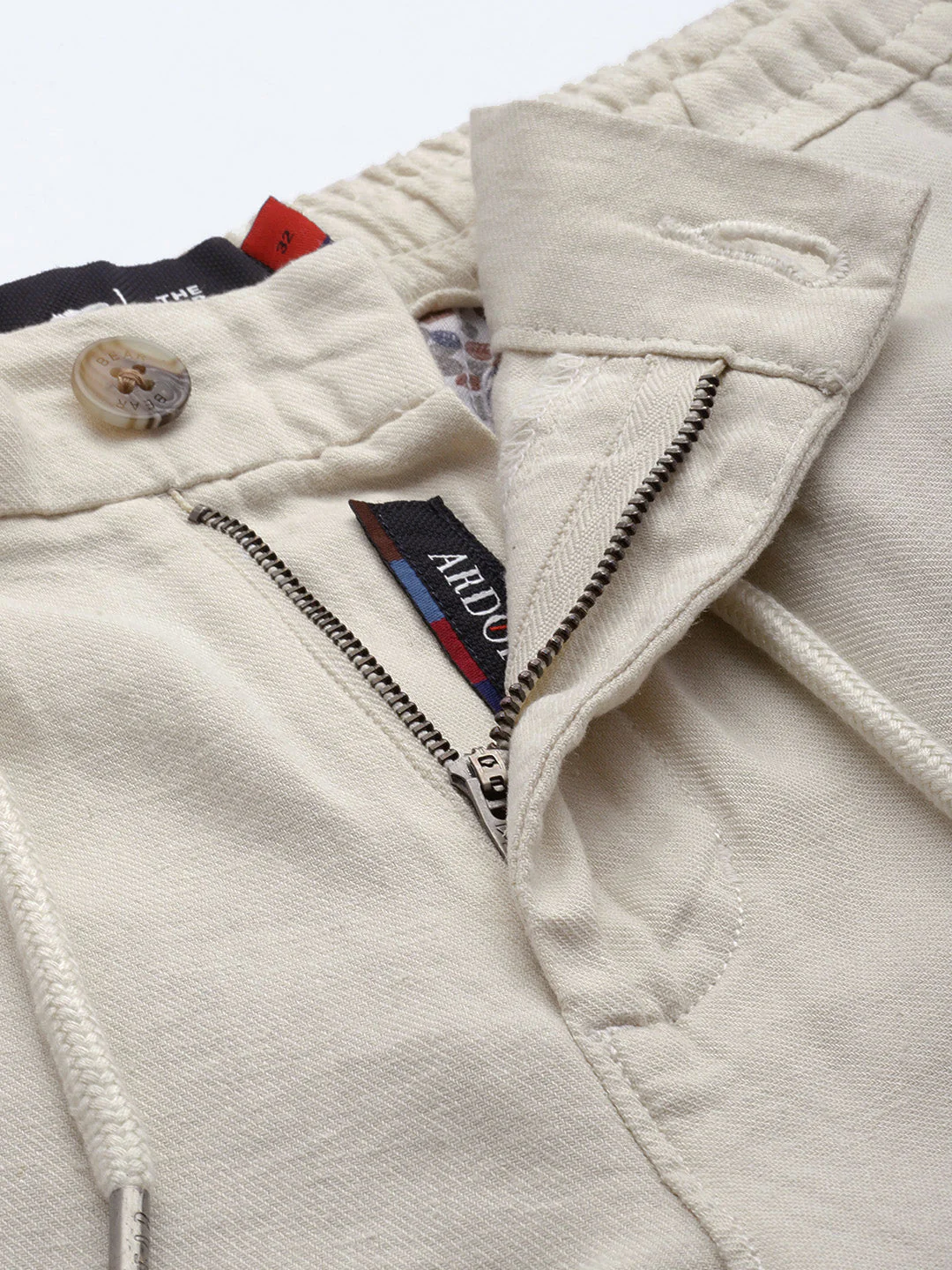 Men Ardor Edition Cream Tapered Fit Chinos Trousers - Image 5