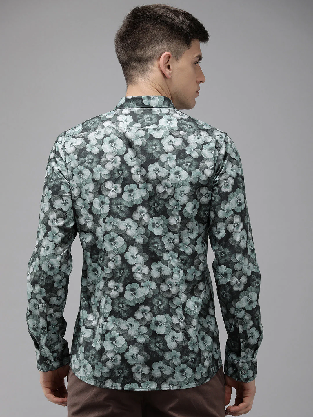 Men Ardor Edition Green Floral Printed Slim Fit Party Shirt - Image 6