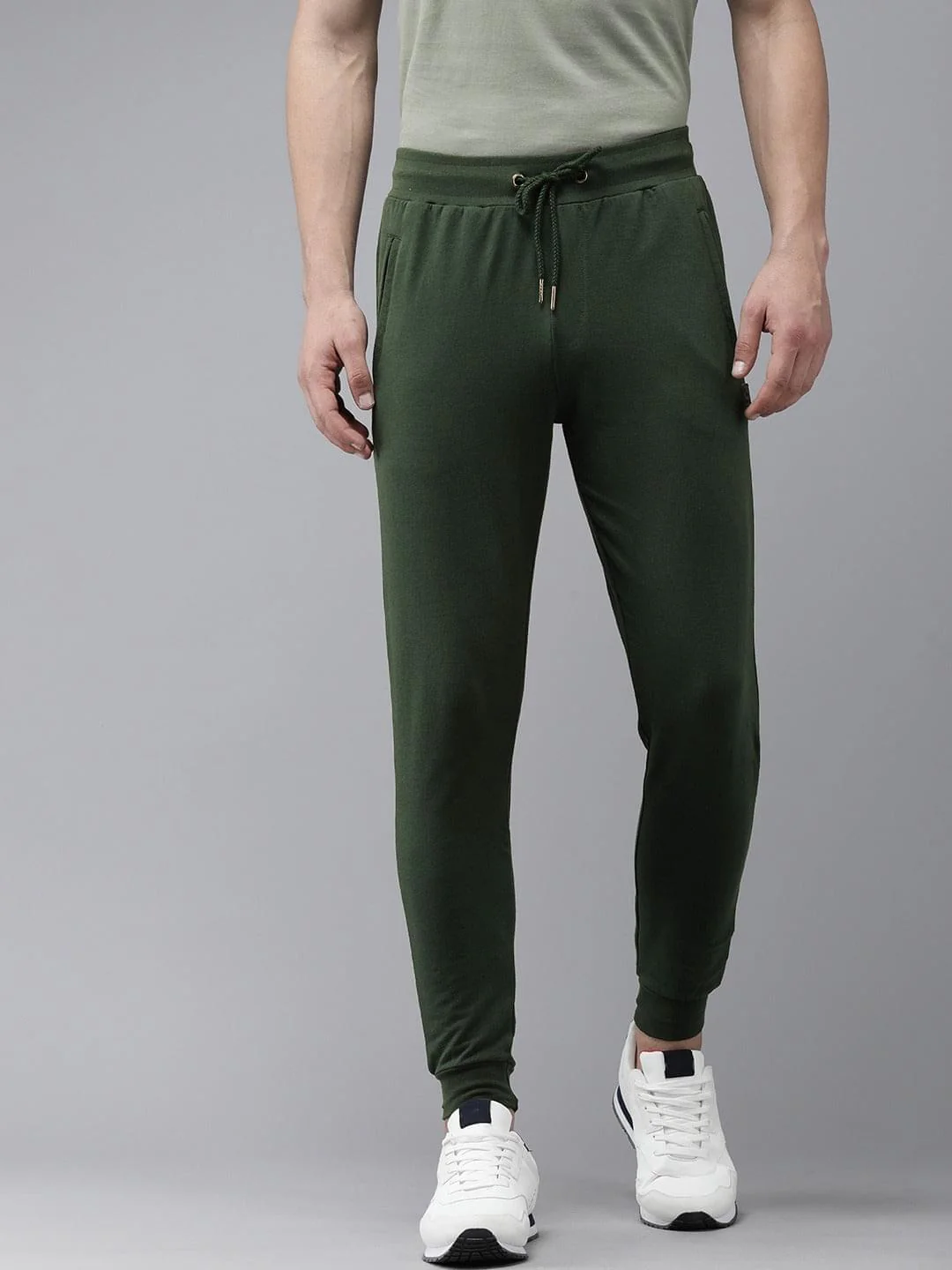 Men Ardor Edition Green Pure Cotton Slim Fit Track Pants - Image 2