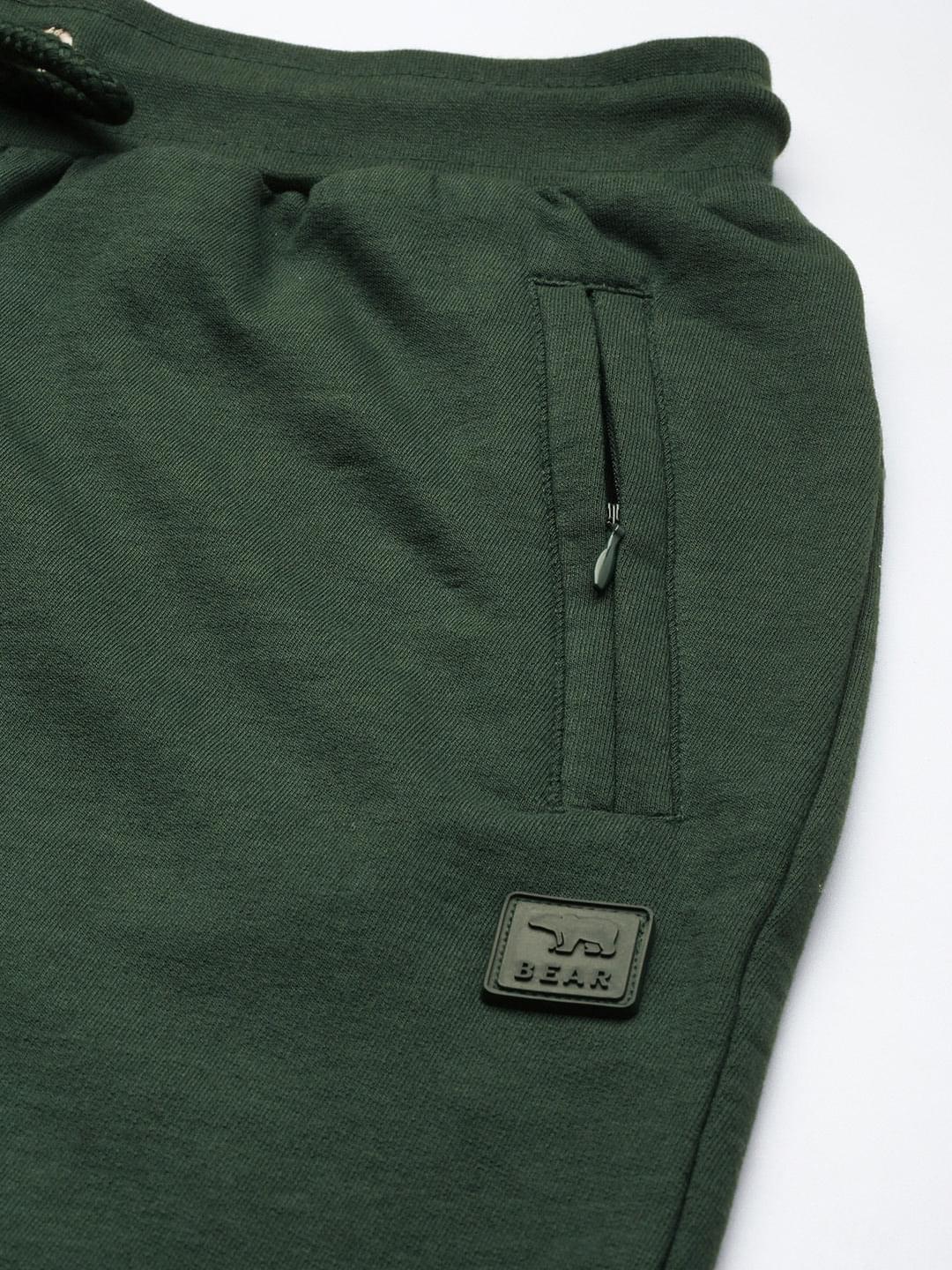 Men Ardor Edition Green Pure Cotton Slim Fit Track Pants - Image 4