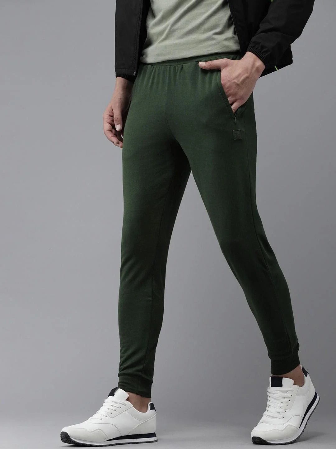 Men Ardor Edition Green Pure Cotton Slim Fit Track Pants - Image 6