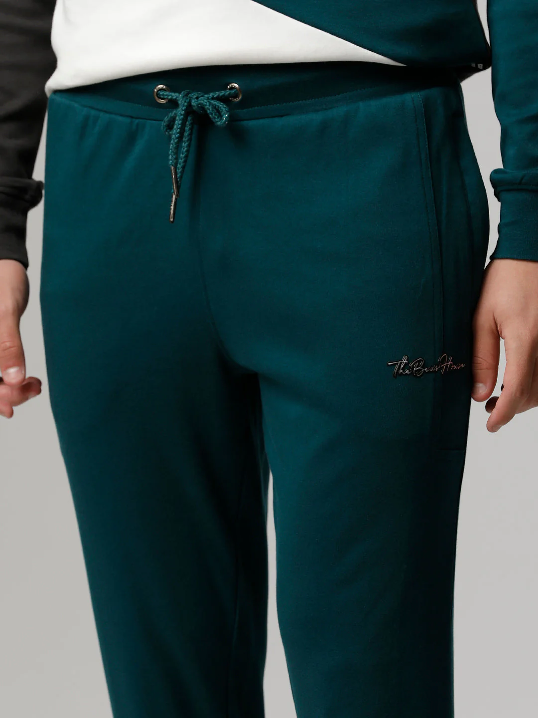 Men Ardor Edition Green Solid Slim Fit Track Pants - Image 2