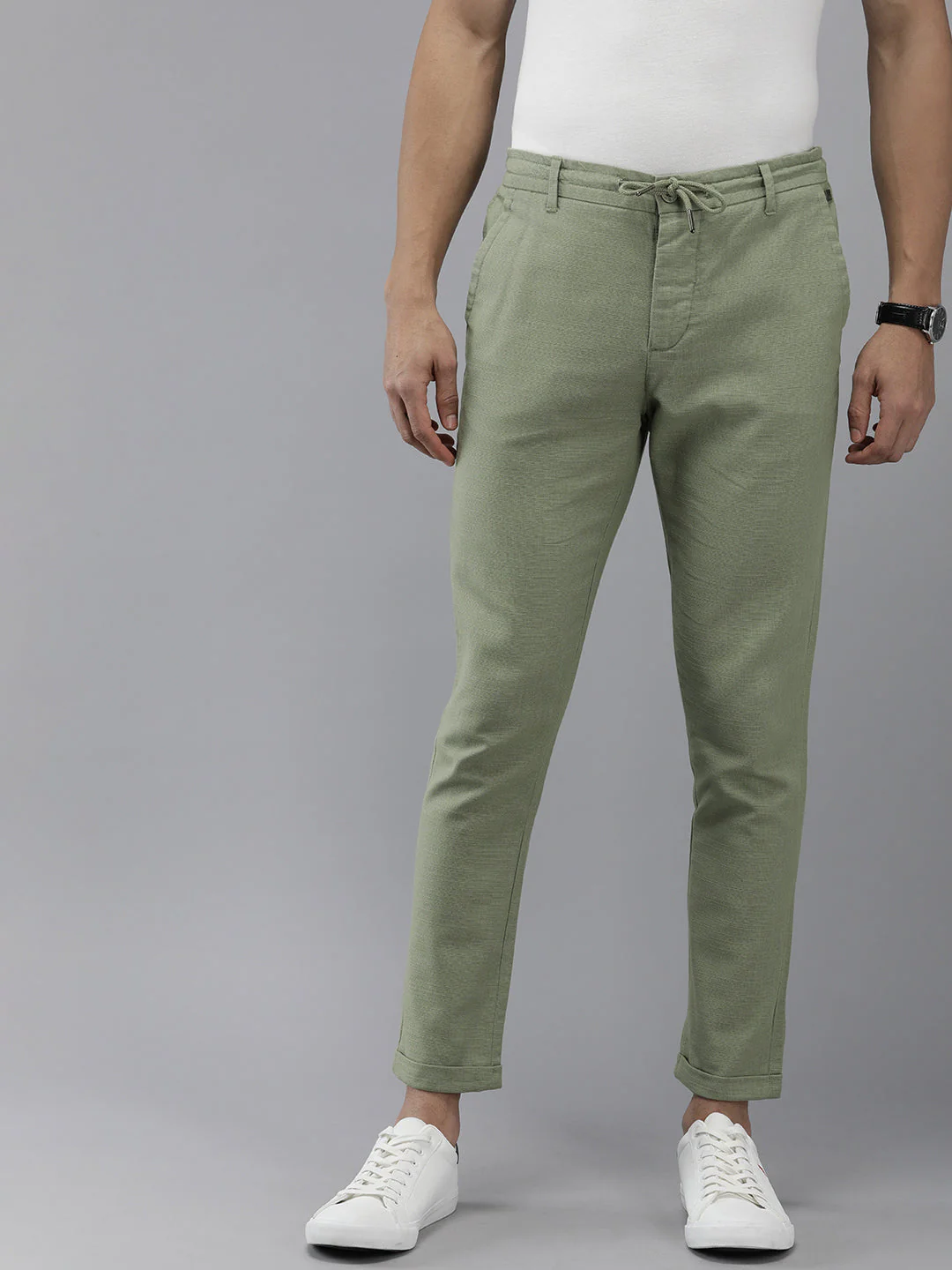 Men Ardor Edition Green Tapered Fit Chinos - Image 2