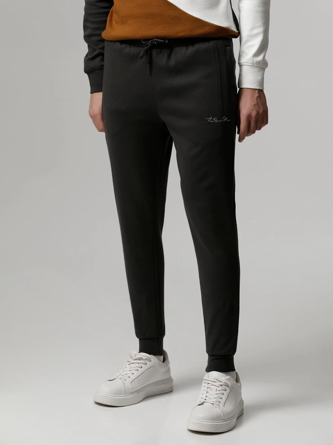 Men Ardor Edition Grey Solid Slim Fit Track Pants - Image 3