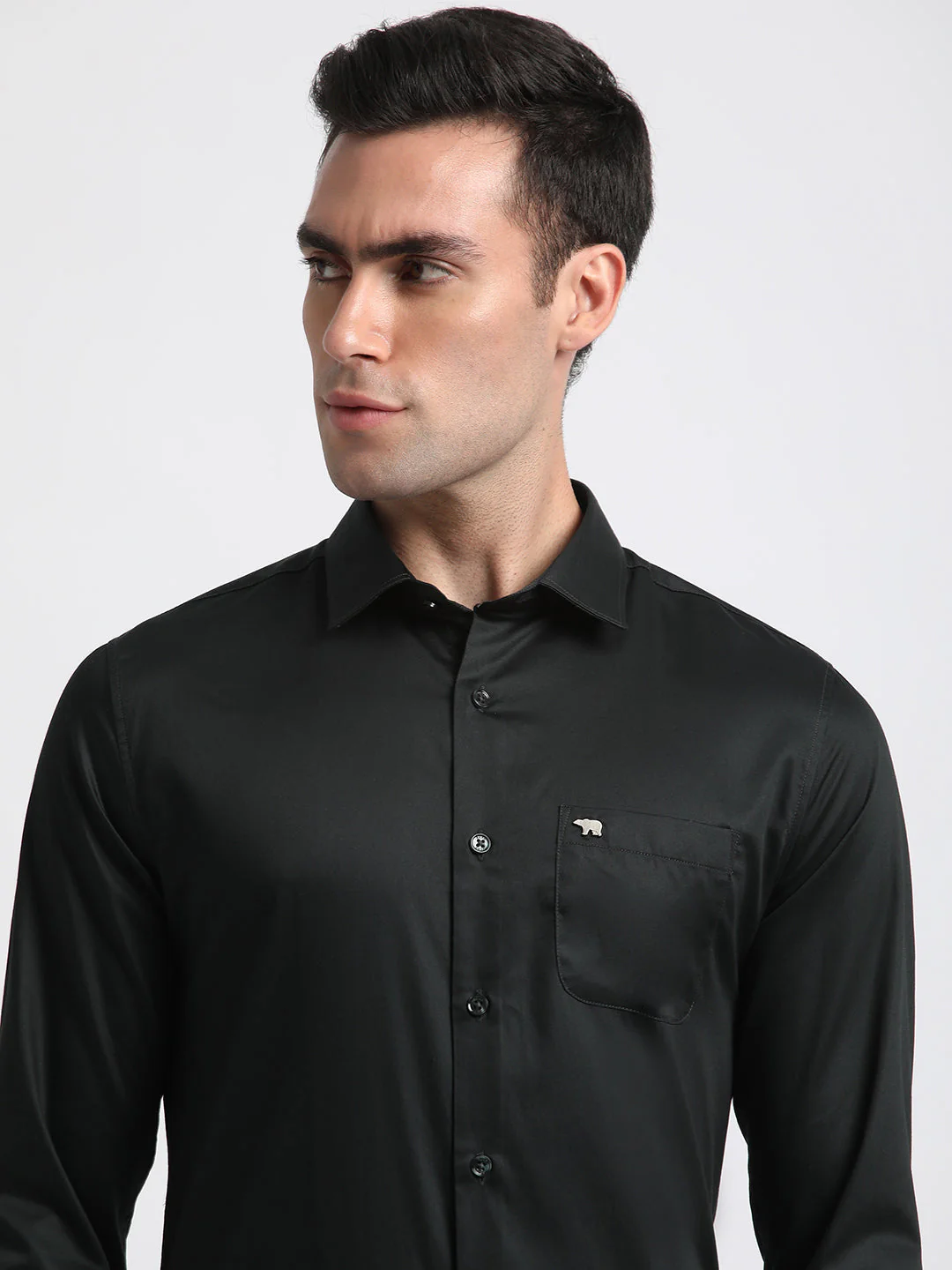 Men Ardor Edition Grey Solid Tailored Fit Egyptian Giza Cotton Formal Shirt - Image 6