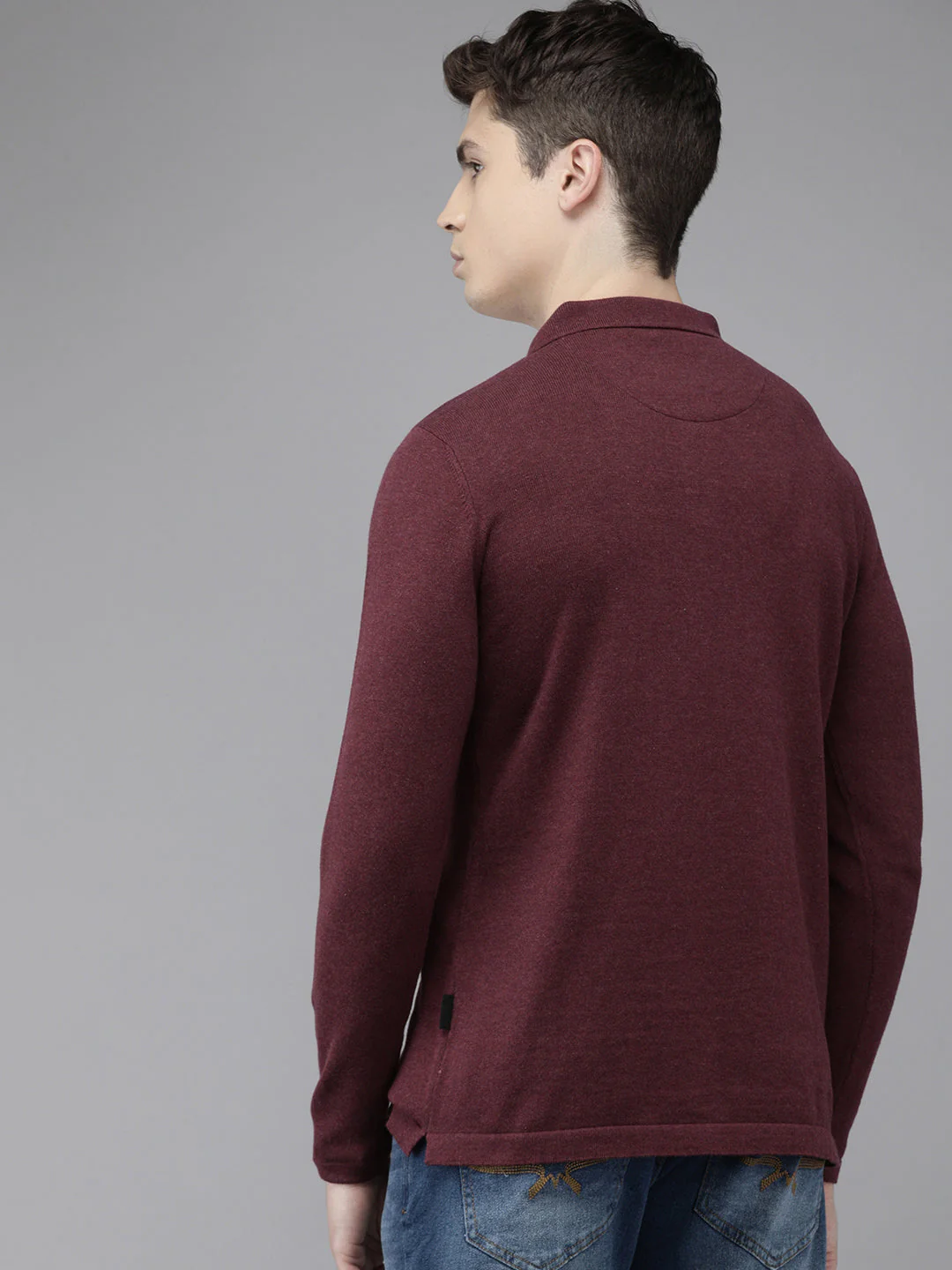 Men Ardor Edition Maroon Slim fit Pure Cotton Polo Collar T-shirt - Image 4