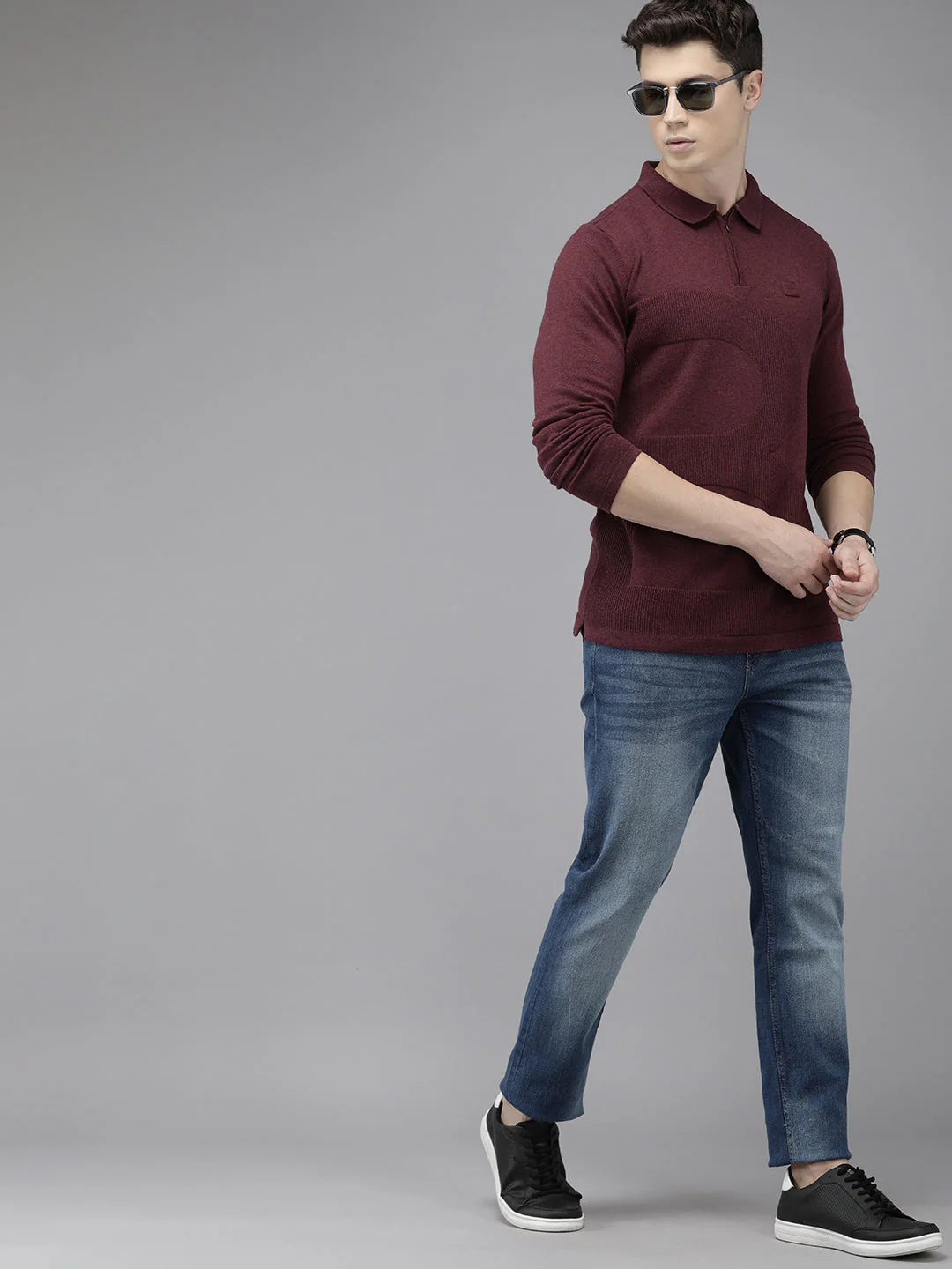 Men Ardor Edition Maroon Slim fit Pure Cotton Polo Collar T-shirt - Image 5