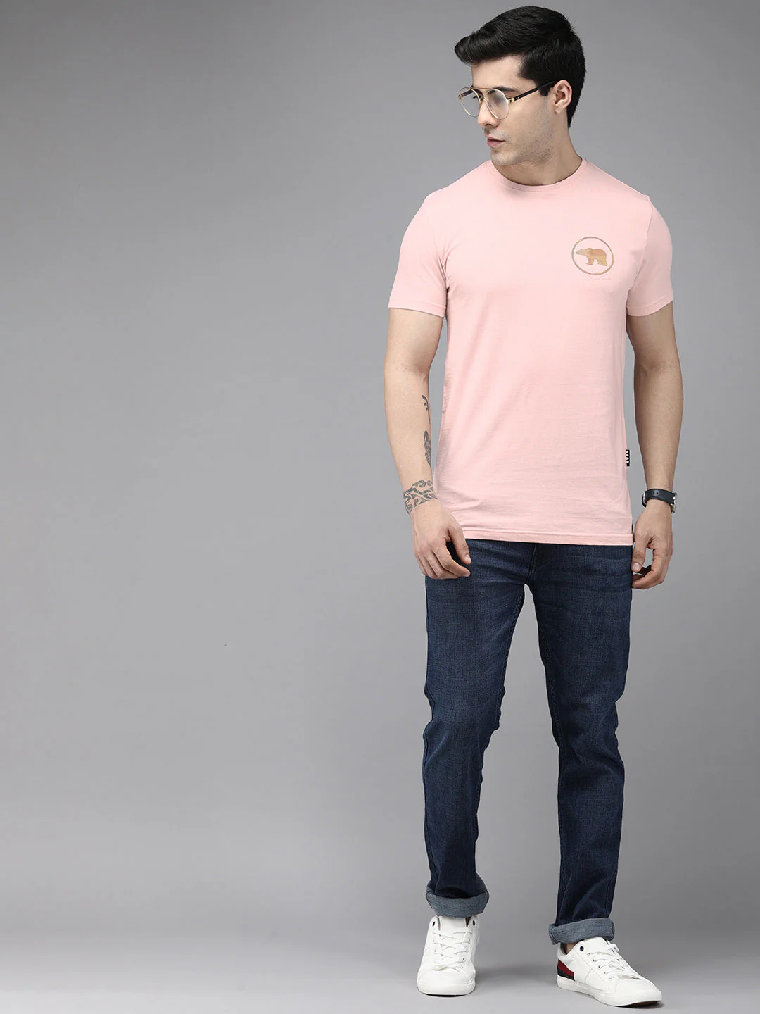 Men Ardor Edition Pink Printed Pure Cotton Slim Fit T-shirt - Image 5