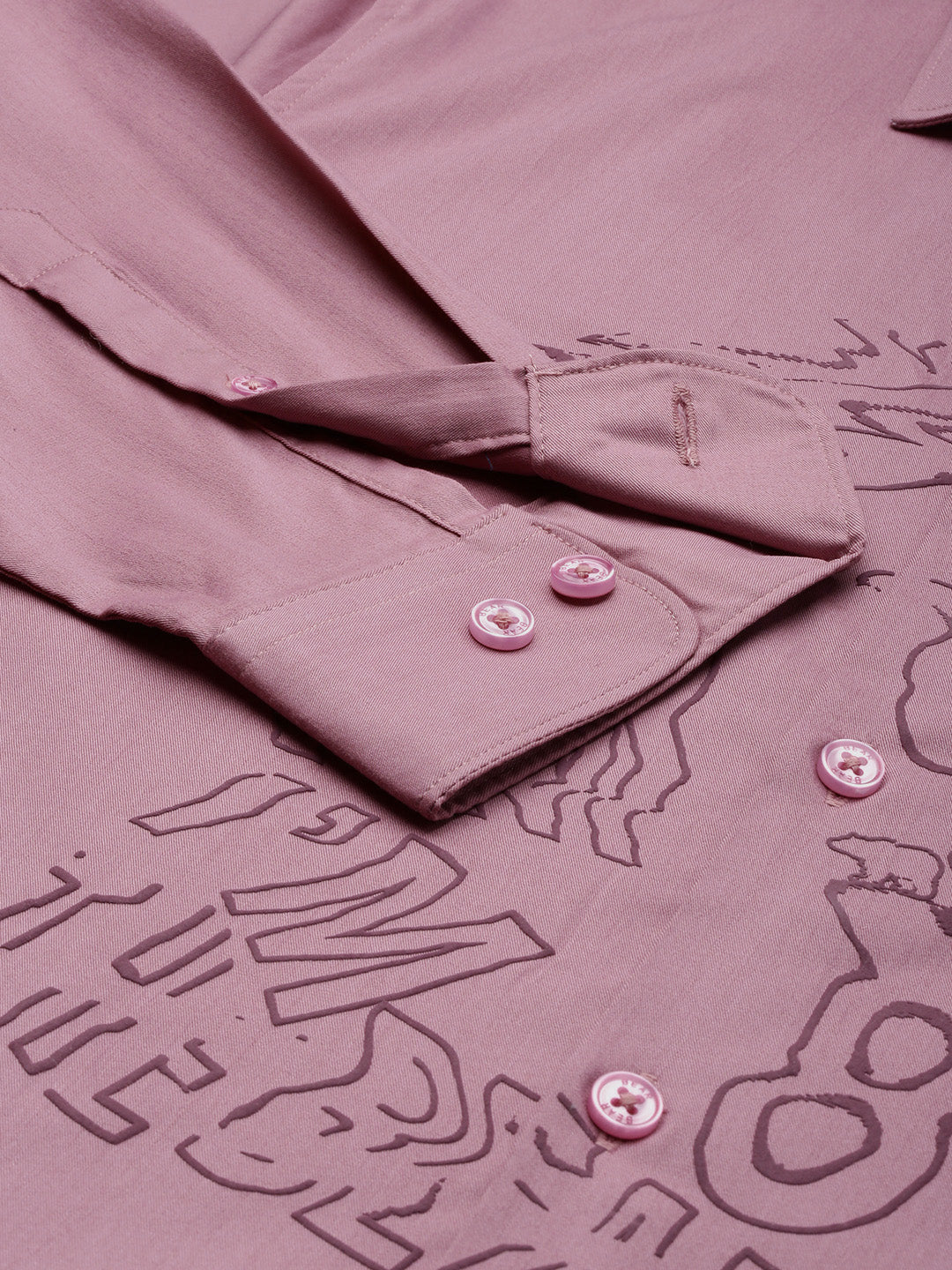 Men Ardor Edition Pink Printed Slim Fit Cotton Lycra Party Shirt - Image 4