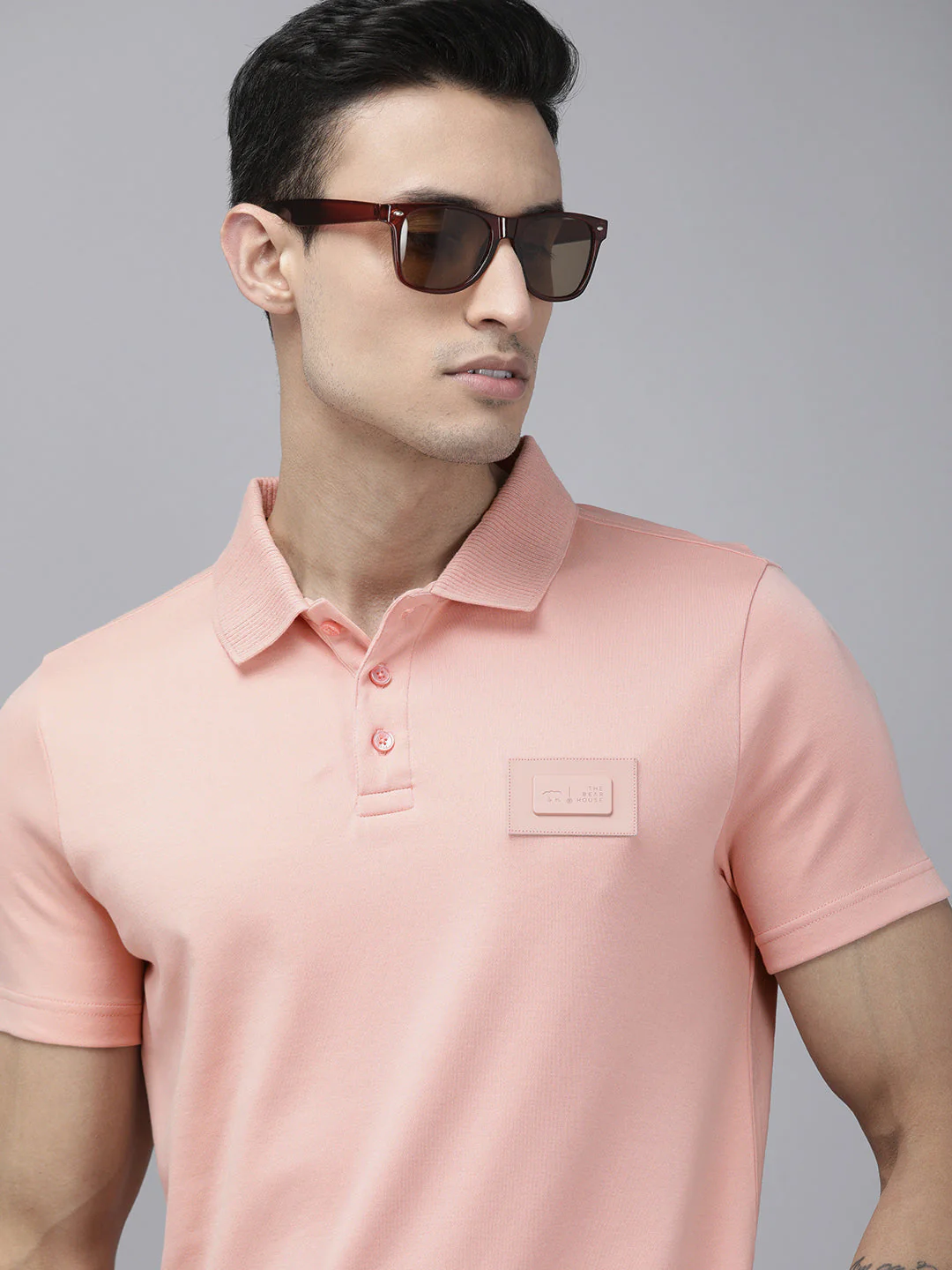 Men Ardor Edition Pink Slim Fit Polo Collar T-shirt - Image 2