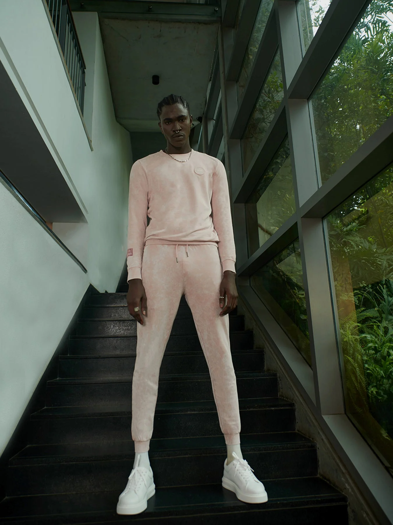 Men Ardor Edition Pink Washed Pure Cotton Tracksuit - Image 4