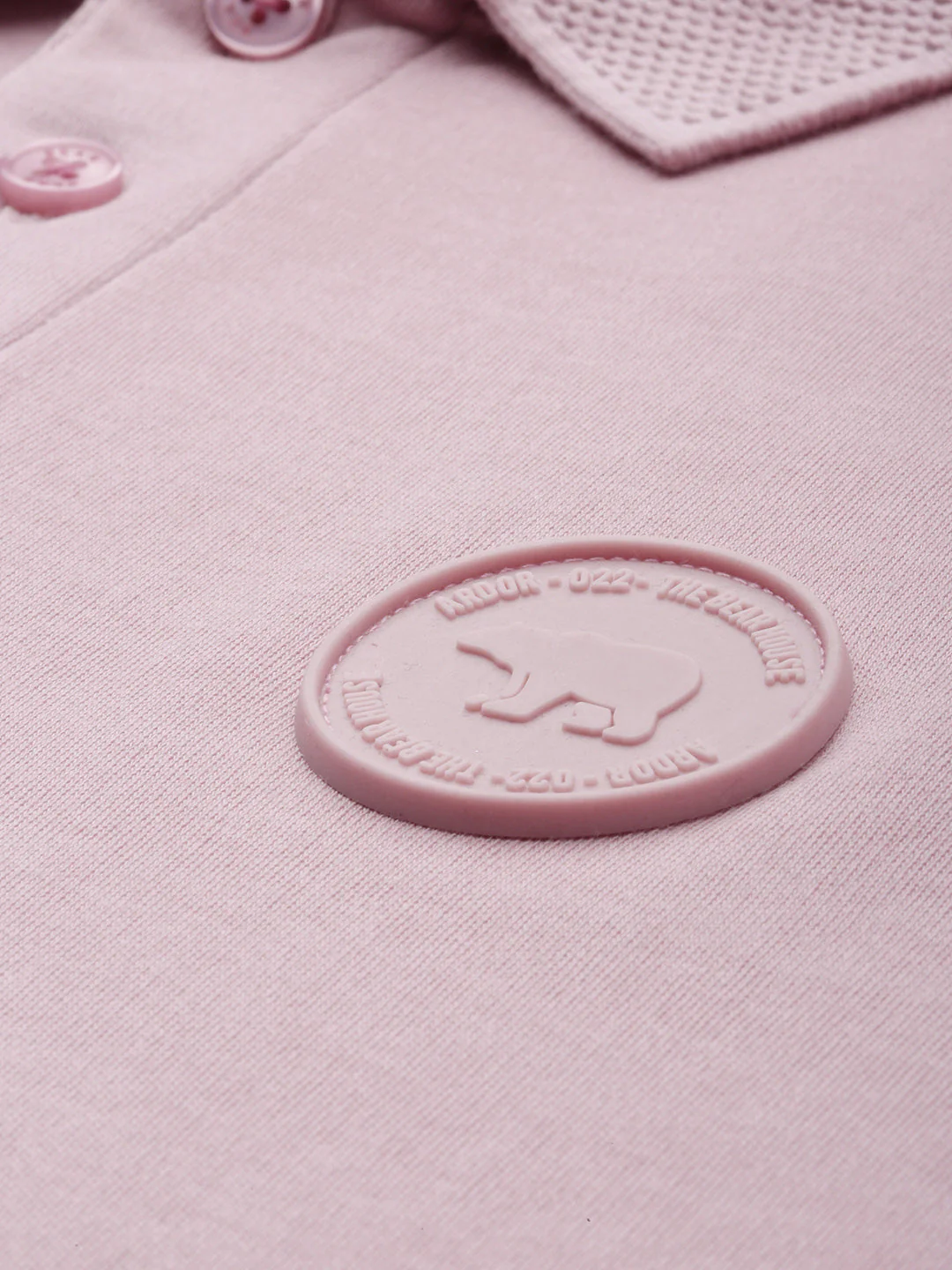 Men Ardor Edition Pink & White Ombre dyed Slim Fit Knitted Polo Collar T-shirt - Image 3