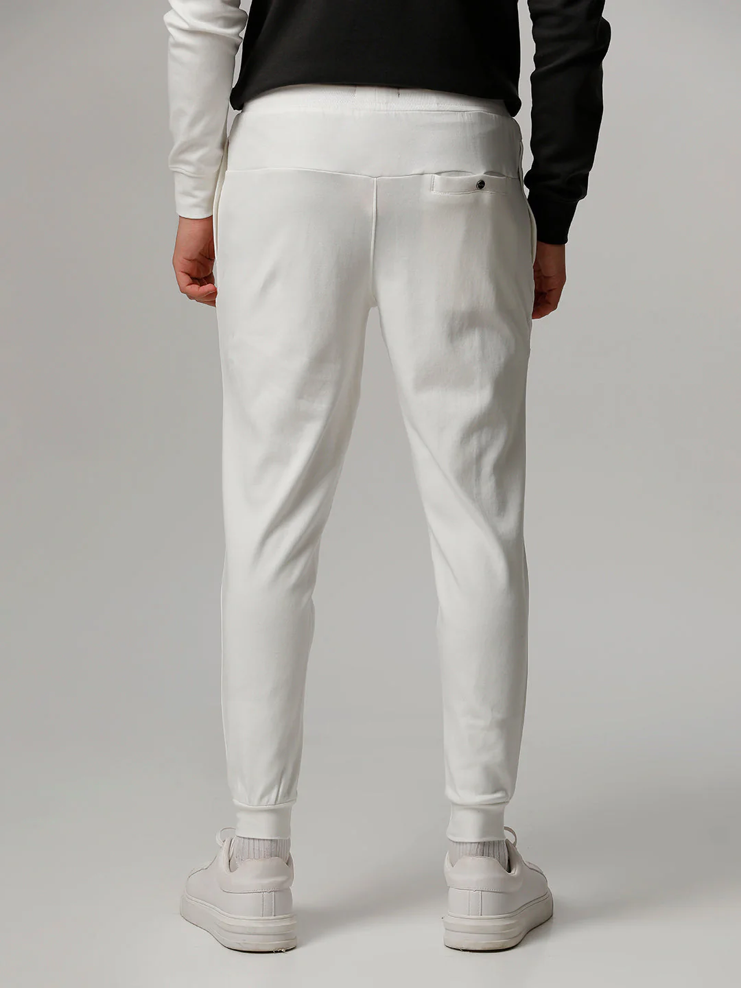 Men Ardor Edition White Solid Slim Fit Track Pants - Image 4