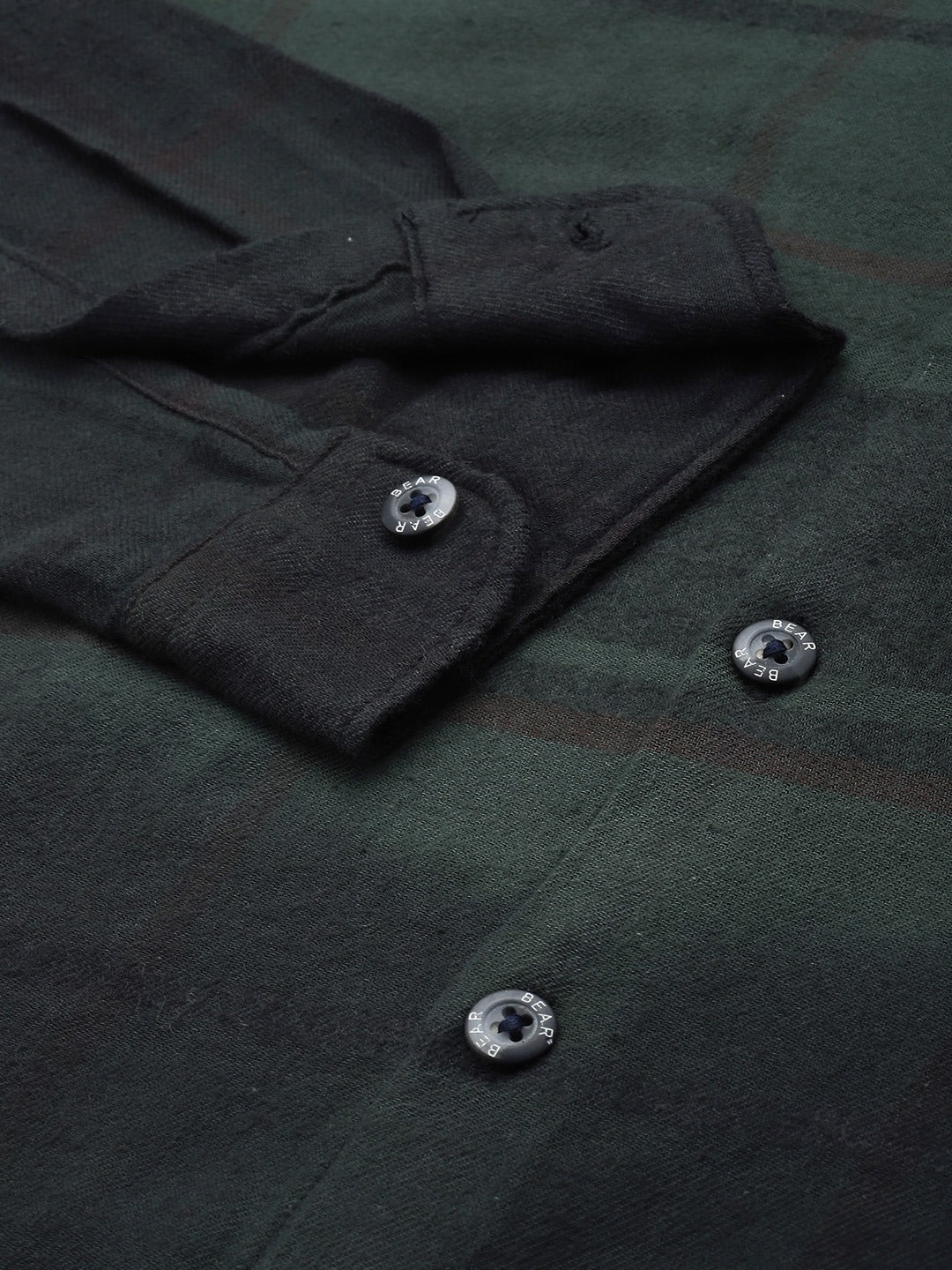 Men Ardor Editon Green Slim Fit Checked Cotton Casual Shirt - Image 4