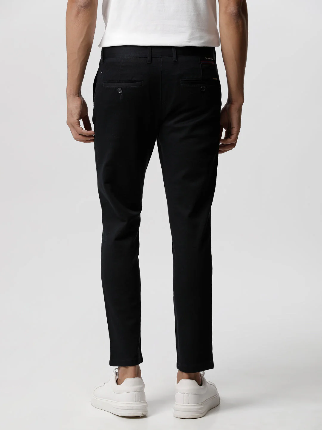 Men Ardor Editon Navy Blue Solid Tapered Fit chinos - Image 4