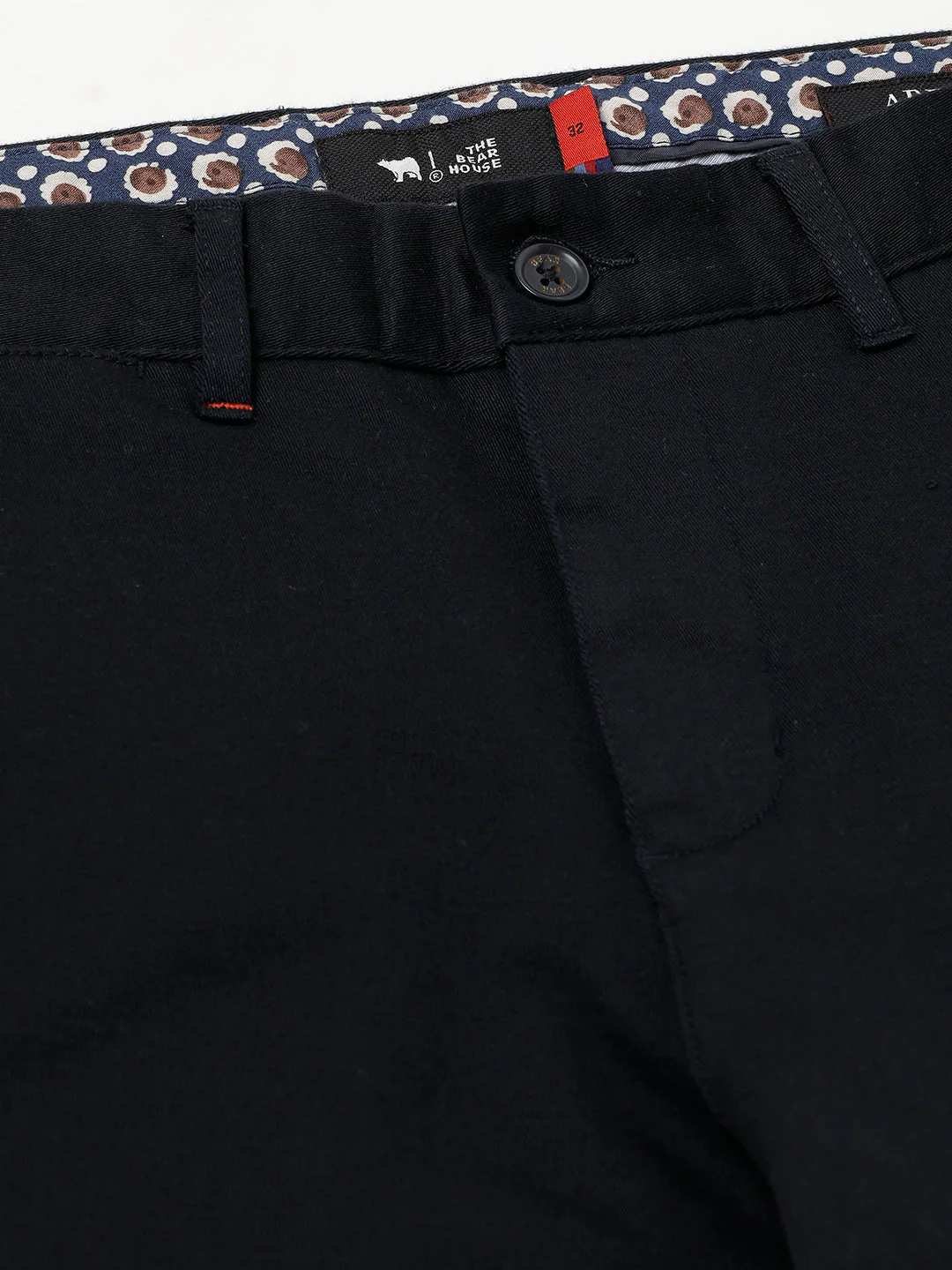 Men Ardor Editon Navy Blue Solid Tapered Fit chinos - Image 6