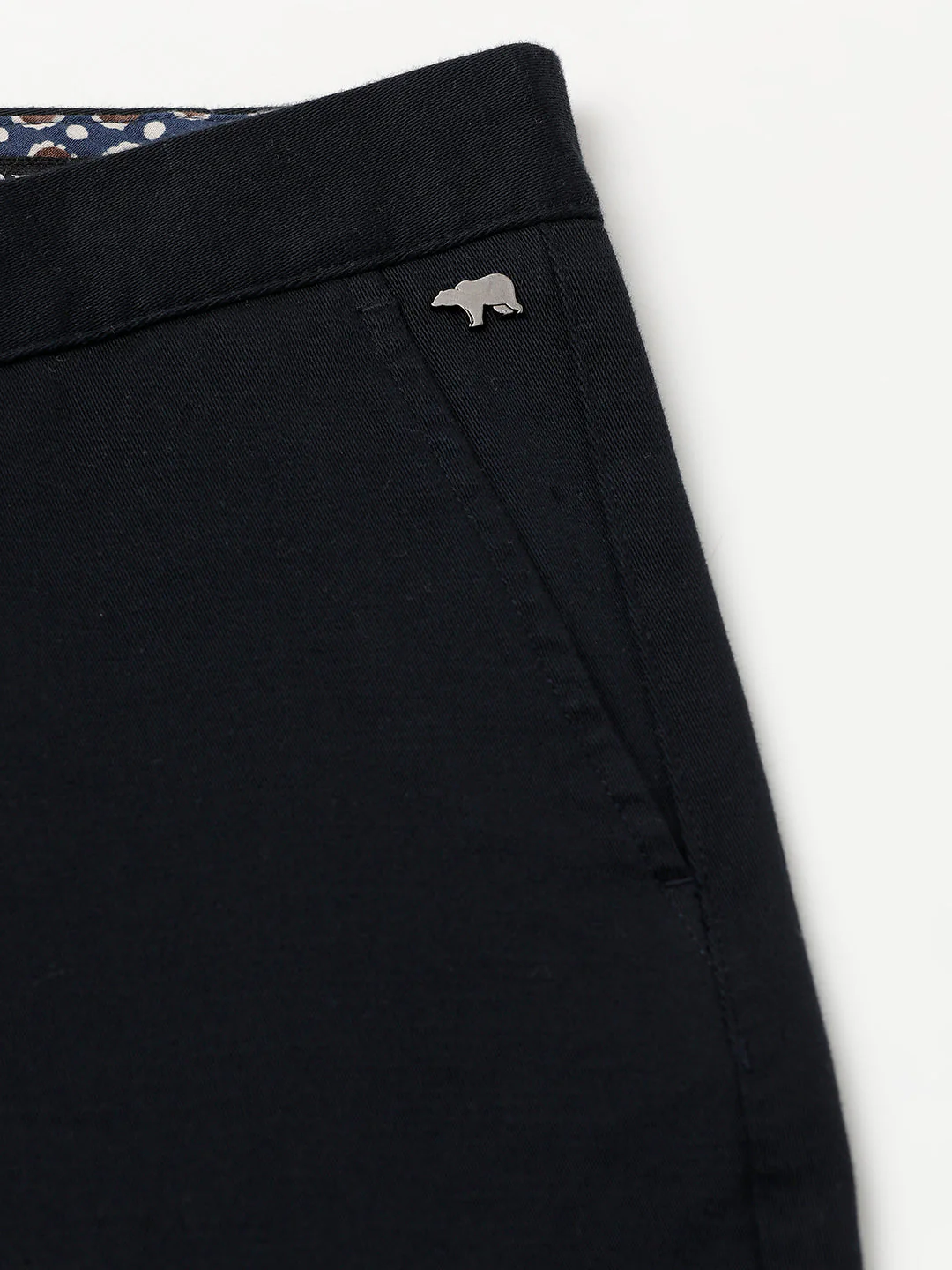Men Ardor Editon Navy Blue Solid Tapered Fit chinos - Image 7