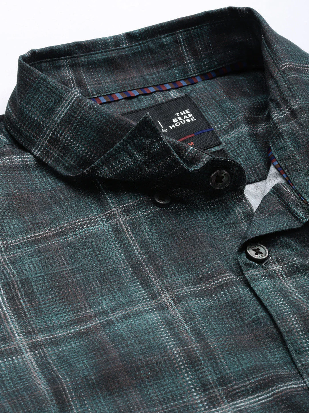 Men Arodr Edition Green Checked Slim Fit Pure Cotton Casual Shirt - Image 2