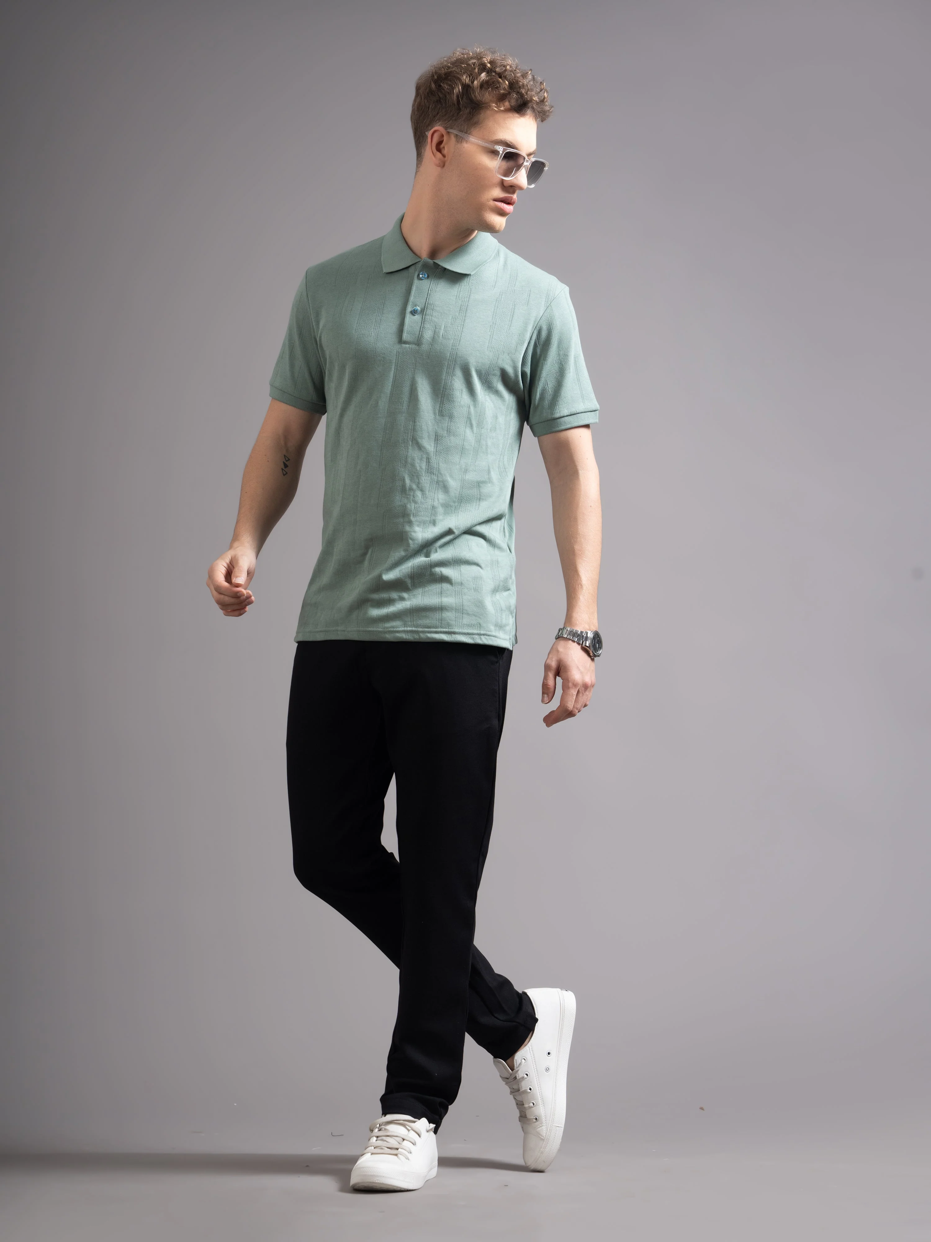 Men Ascot Green Polo T-Shirt - Image 6