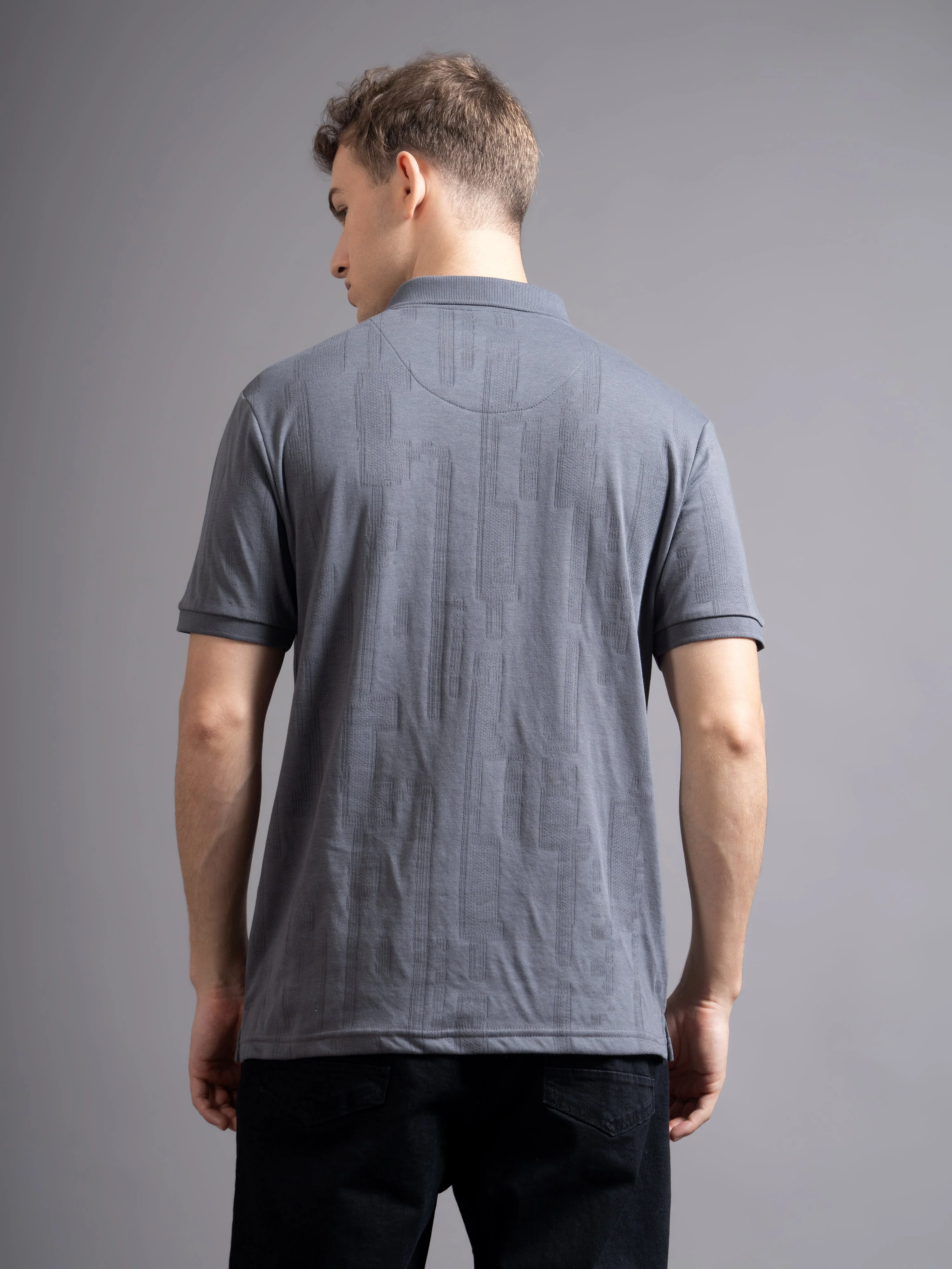 Men Ascot Grey Polo T-Shirt - Image 3