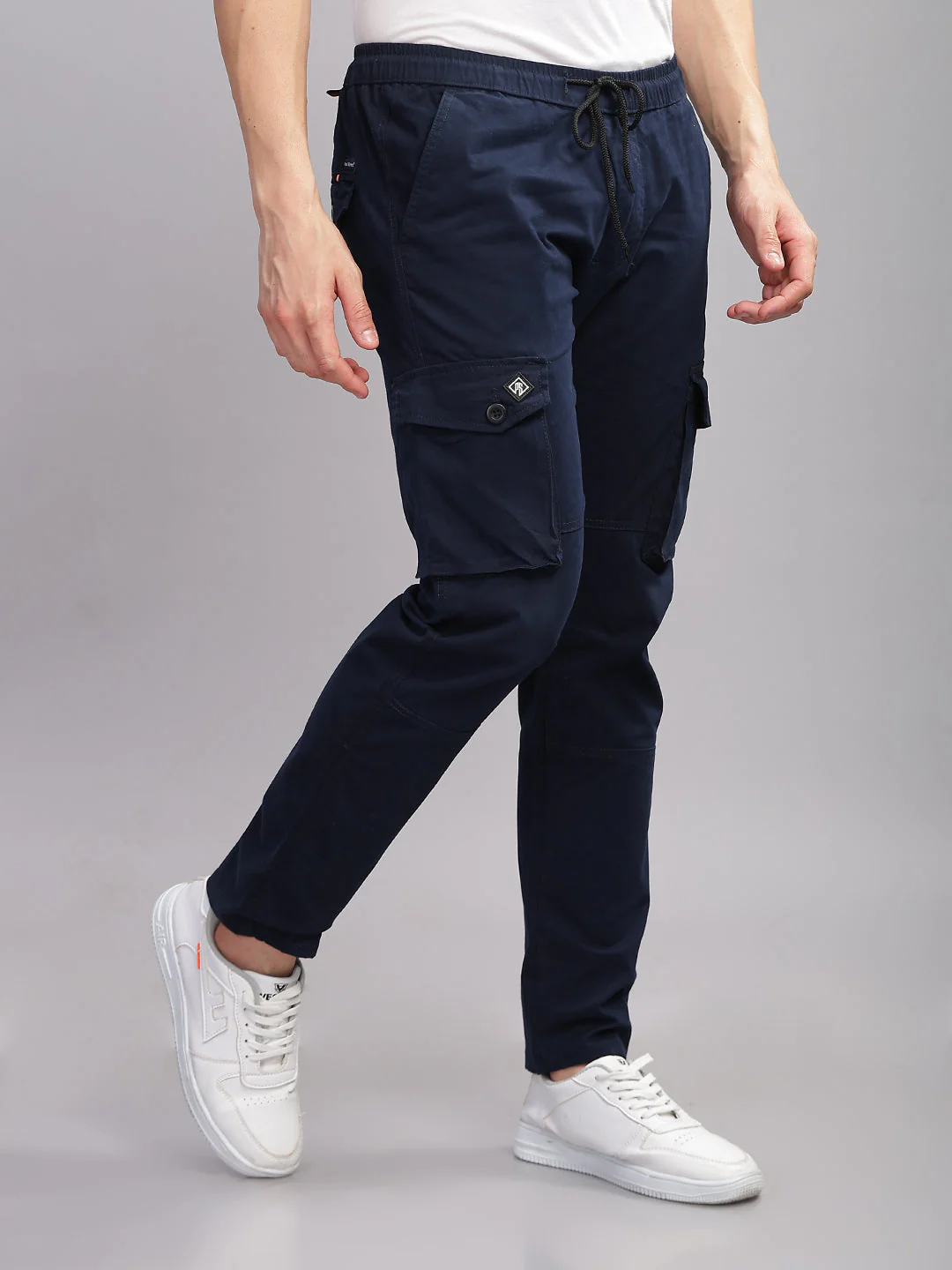 Men Aslant Navy Cargo Pant - Image 3