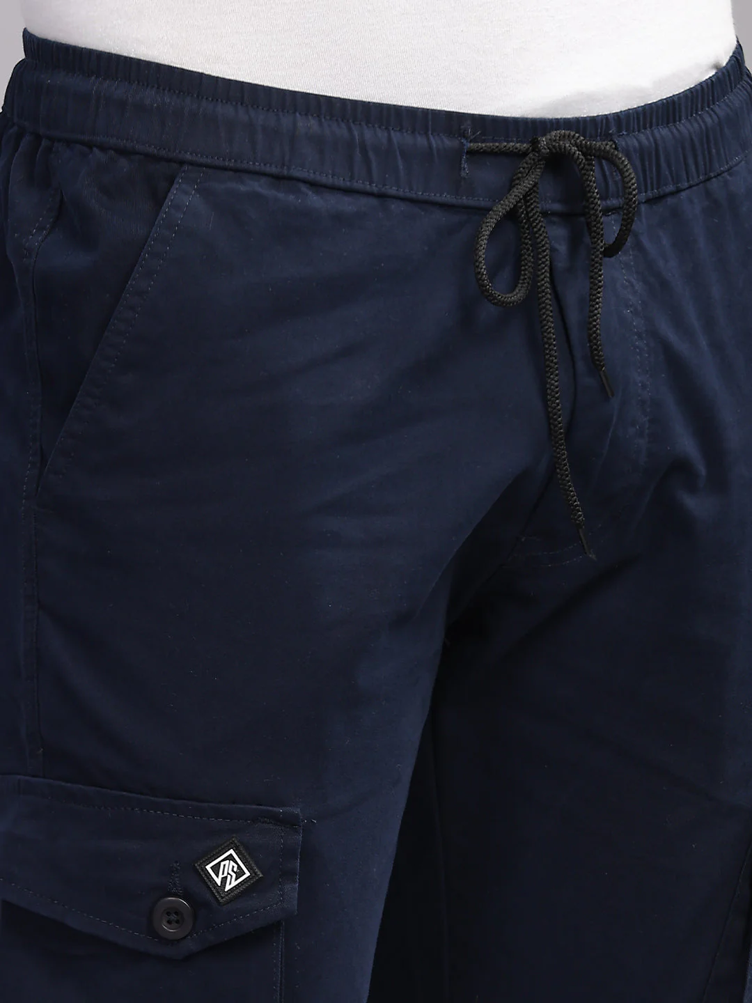 Men Aslant Navy Cargo Pant - Image 4