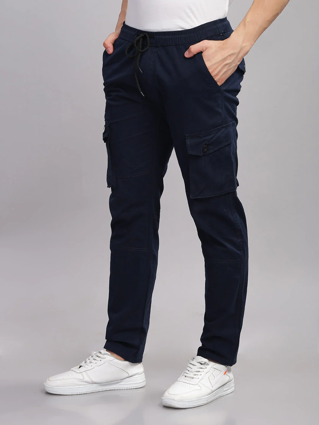 Men Aslant Navy Cargo Pant - Image 6
