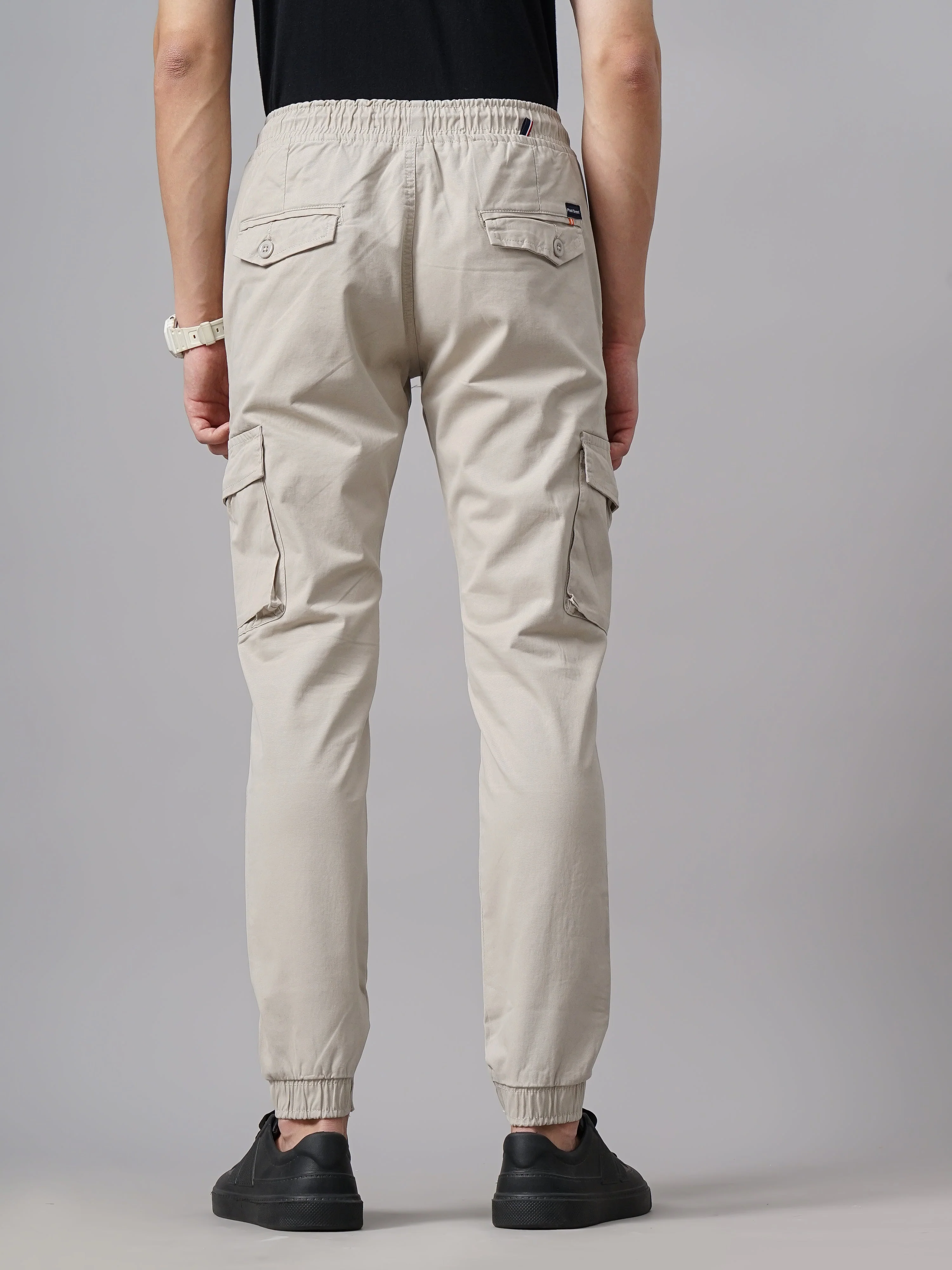 Men Aslope Beige Cargo Pant - Image 2