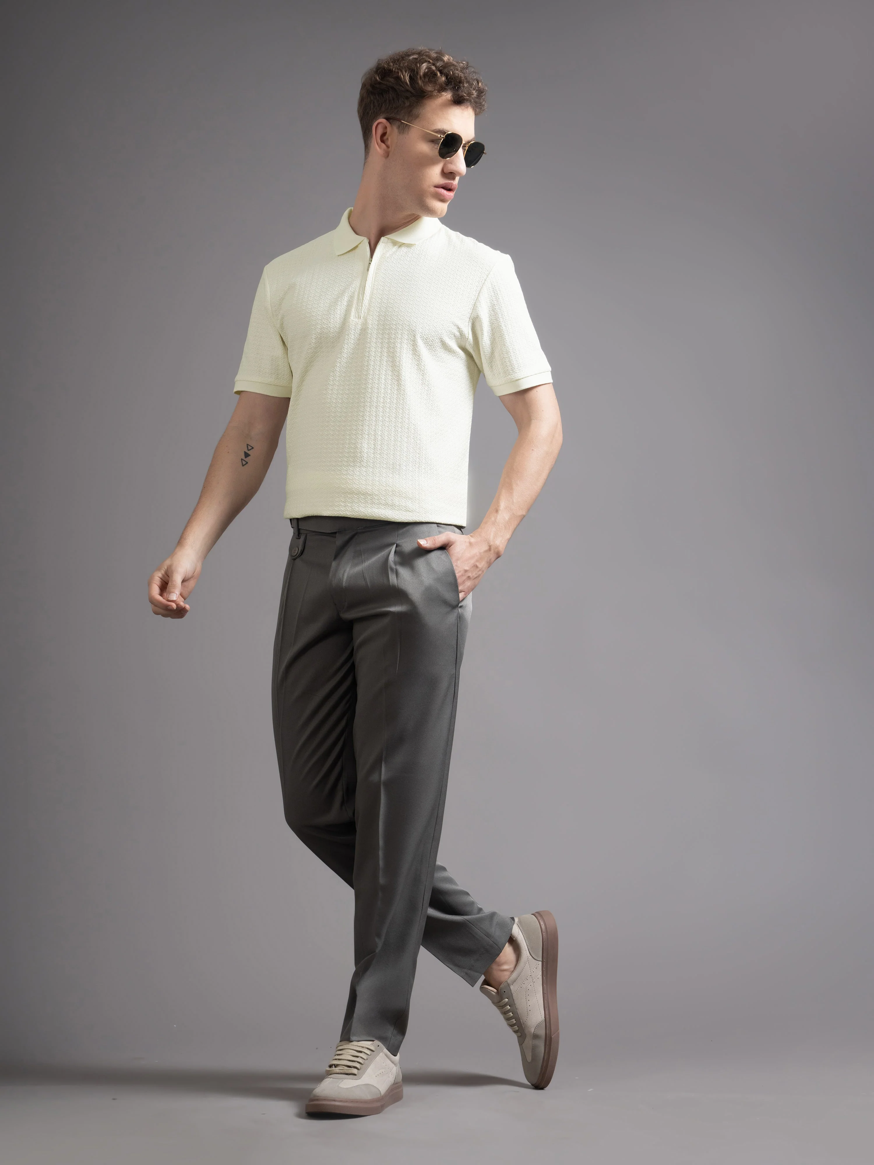 Men Aspen Beige Polo T-Shirt - Image 5