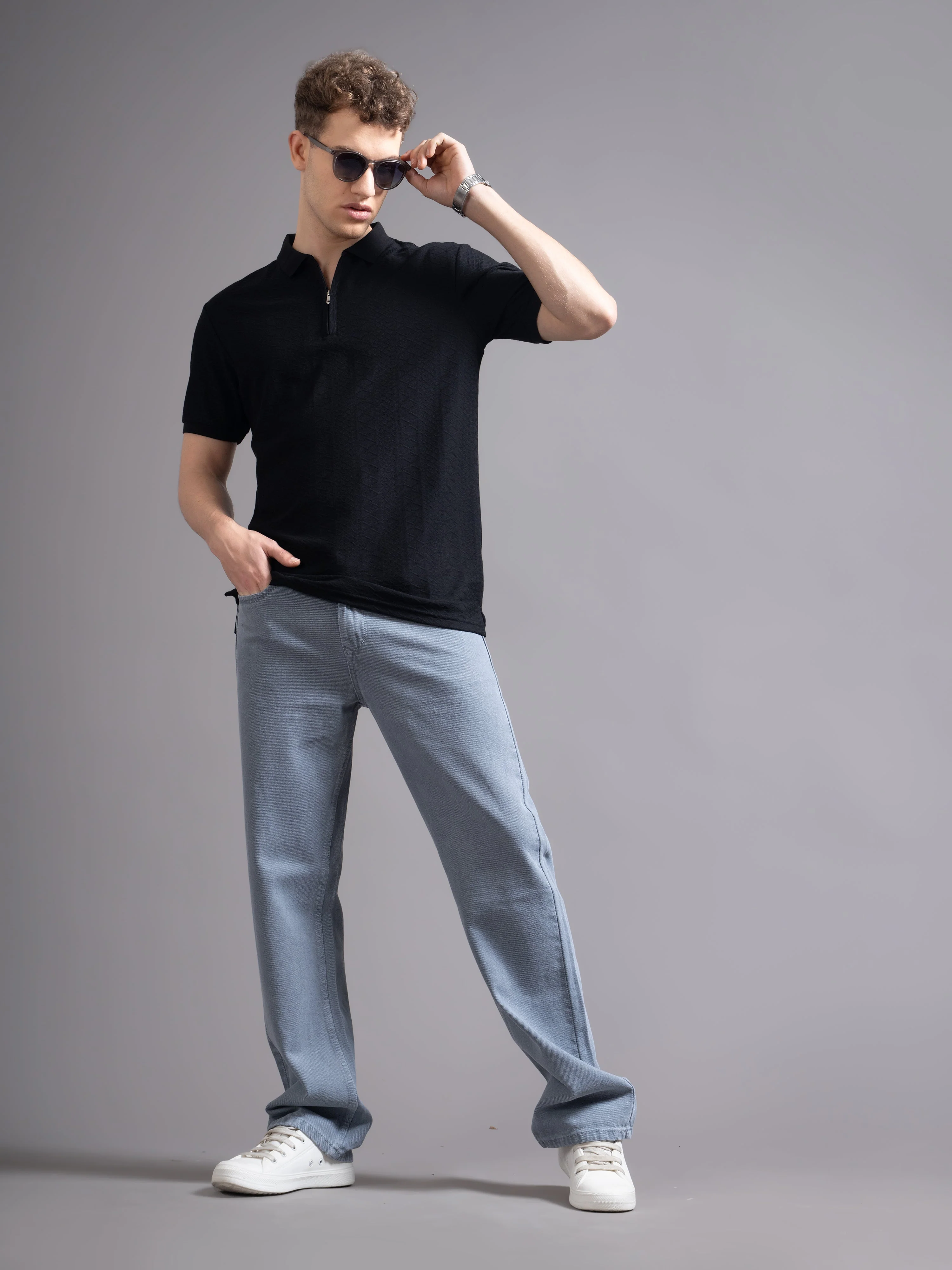 Men Aspen Black Polo T-Shirt - Image 5