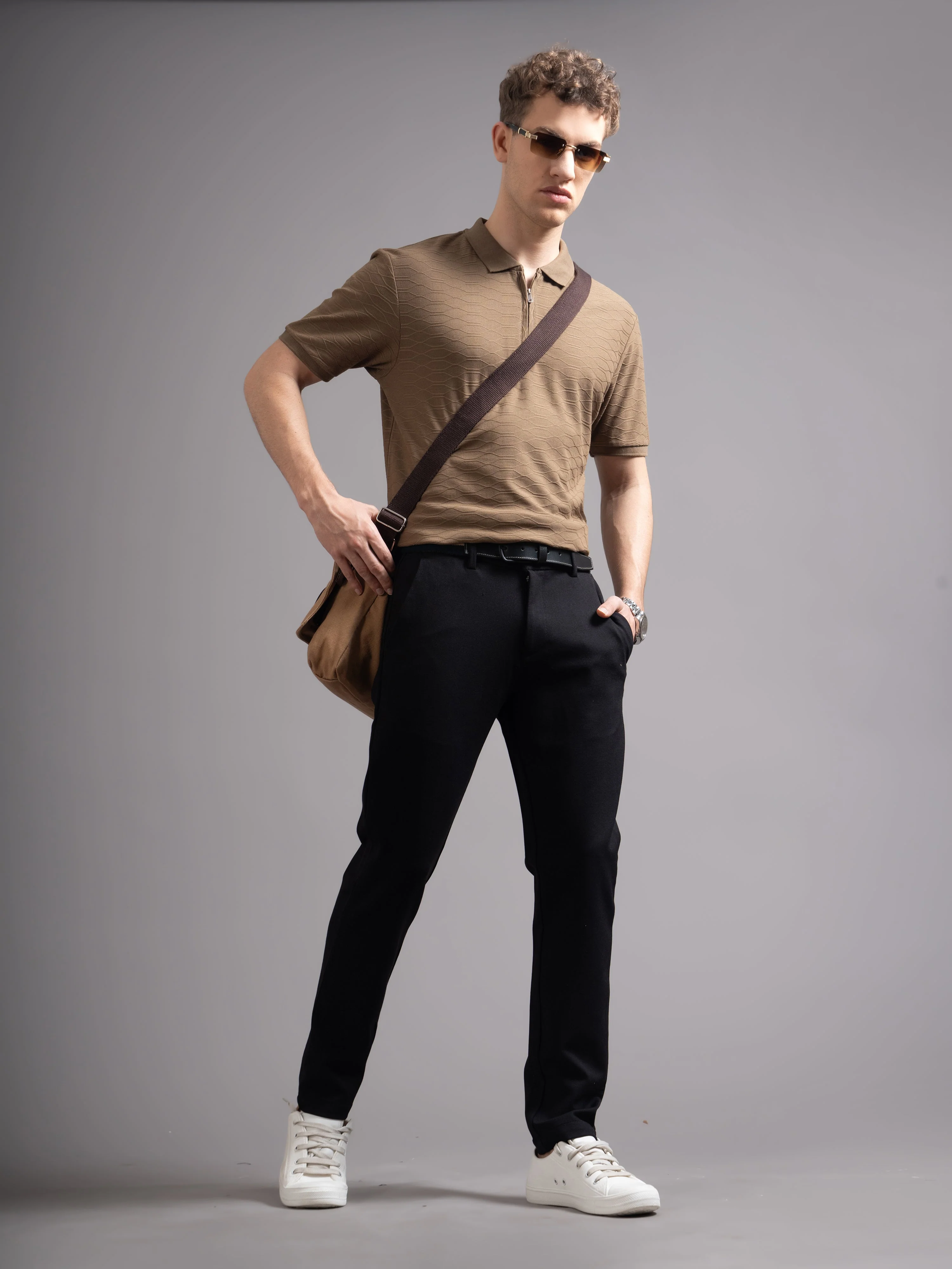 Men Aspen Brown Polo T-Shirt - Image 6