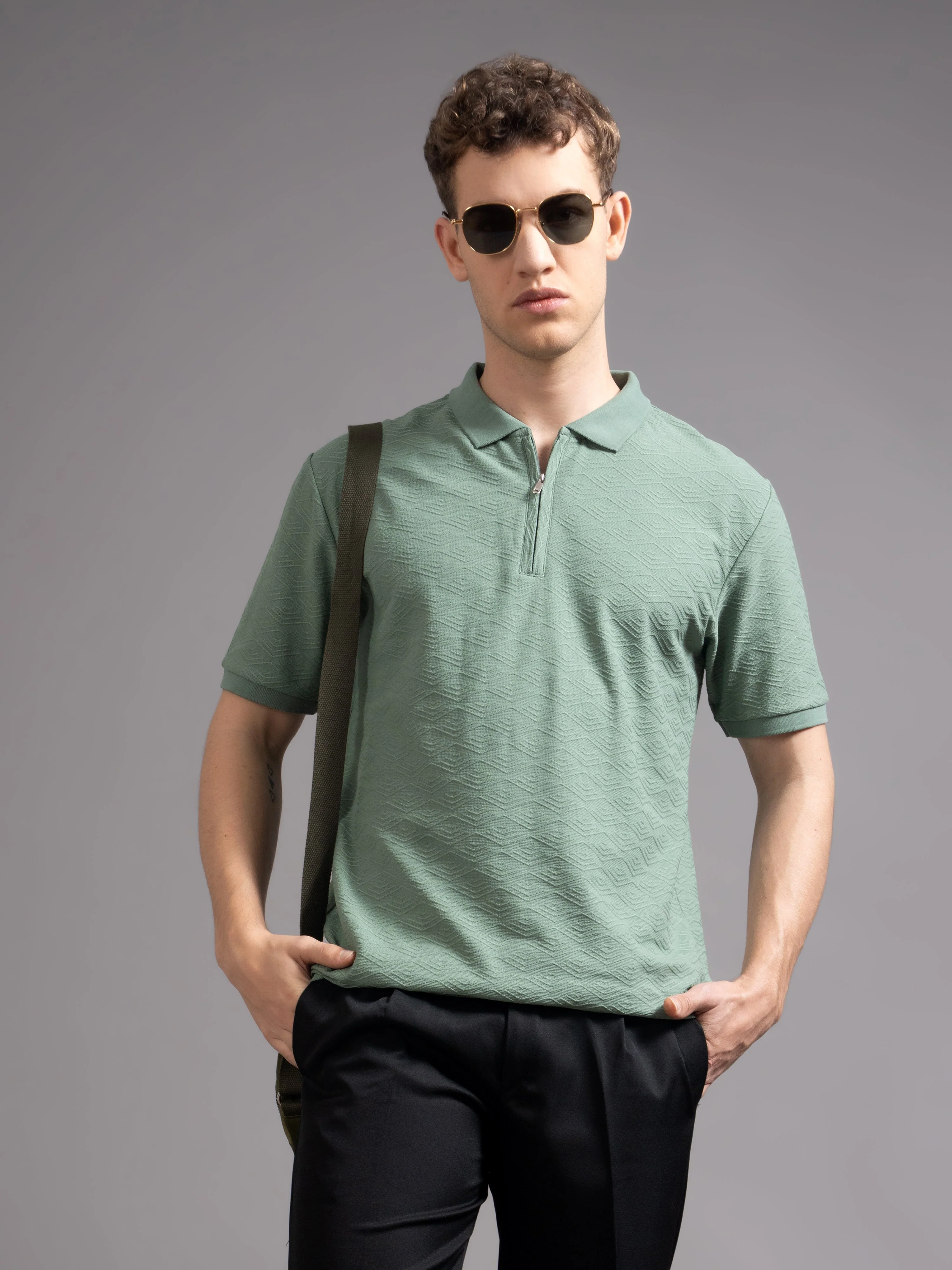 Men Aspen Green Polo T-Shirt - Image 2