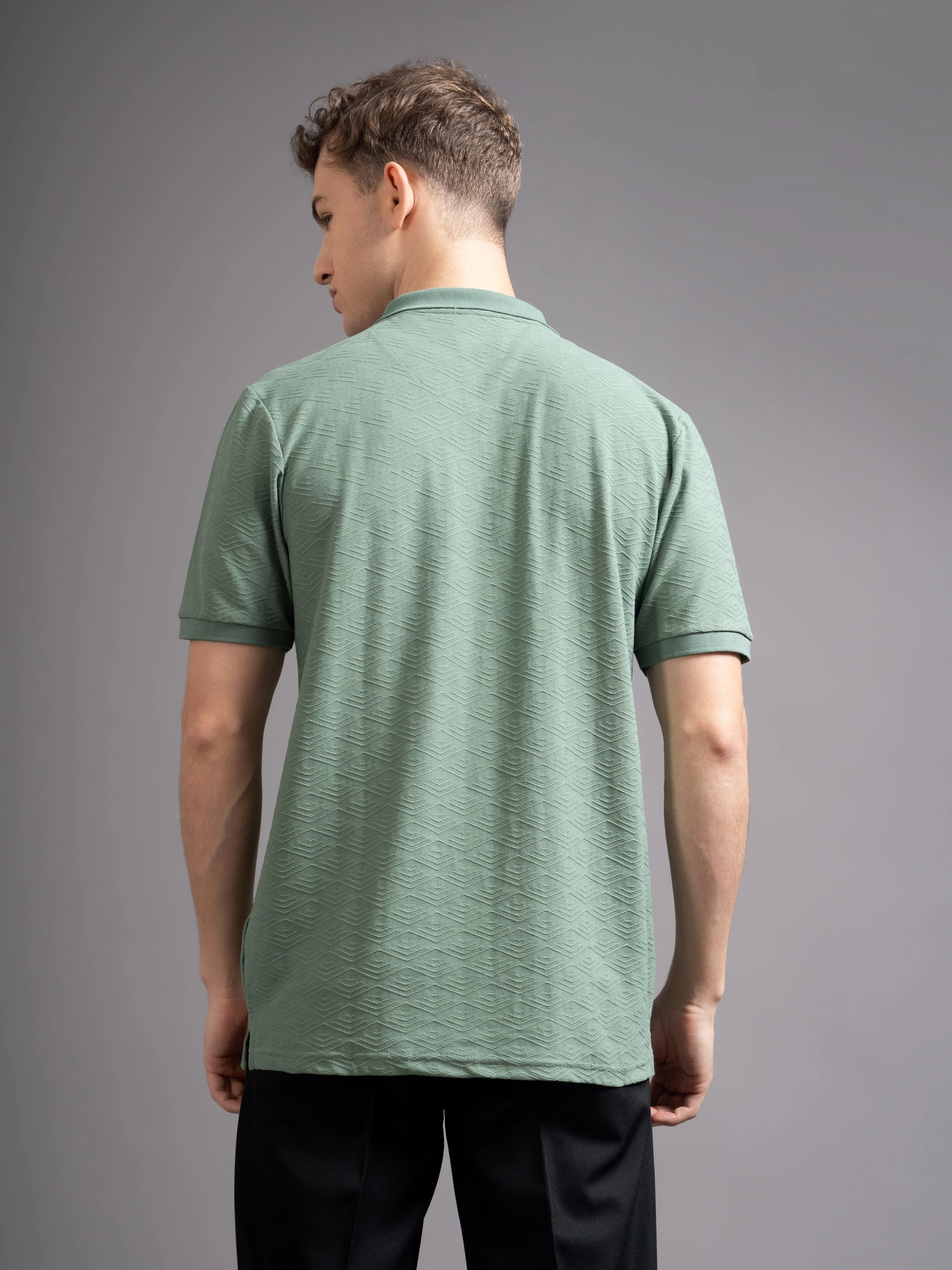Men Aspen Green Polo T-Shirt - Image 3