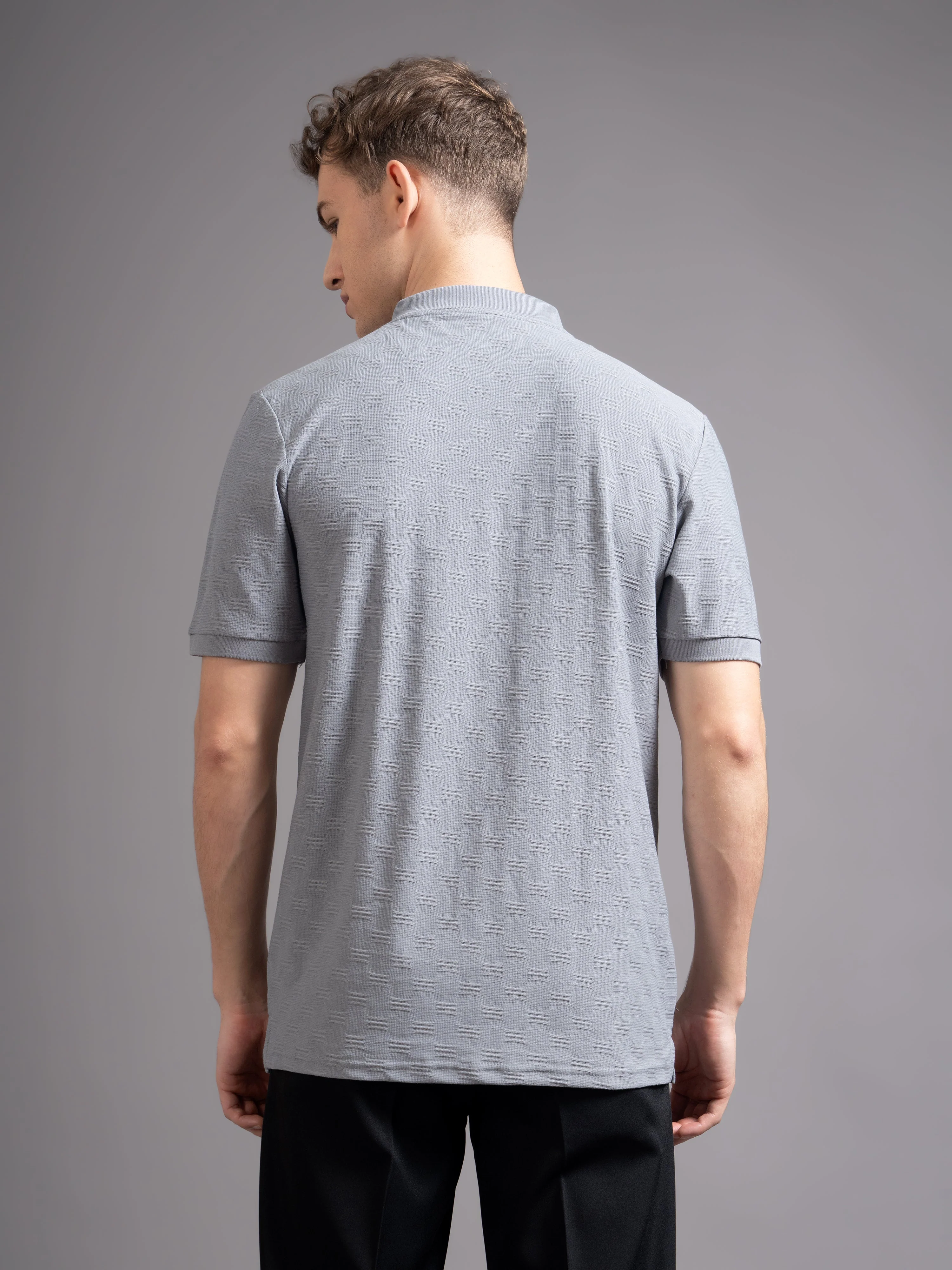 Men Aspen Grey Polo T-Shirt - Image 3