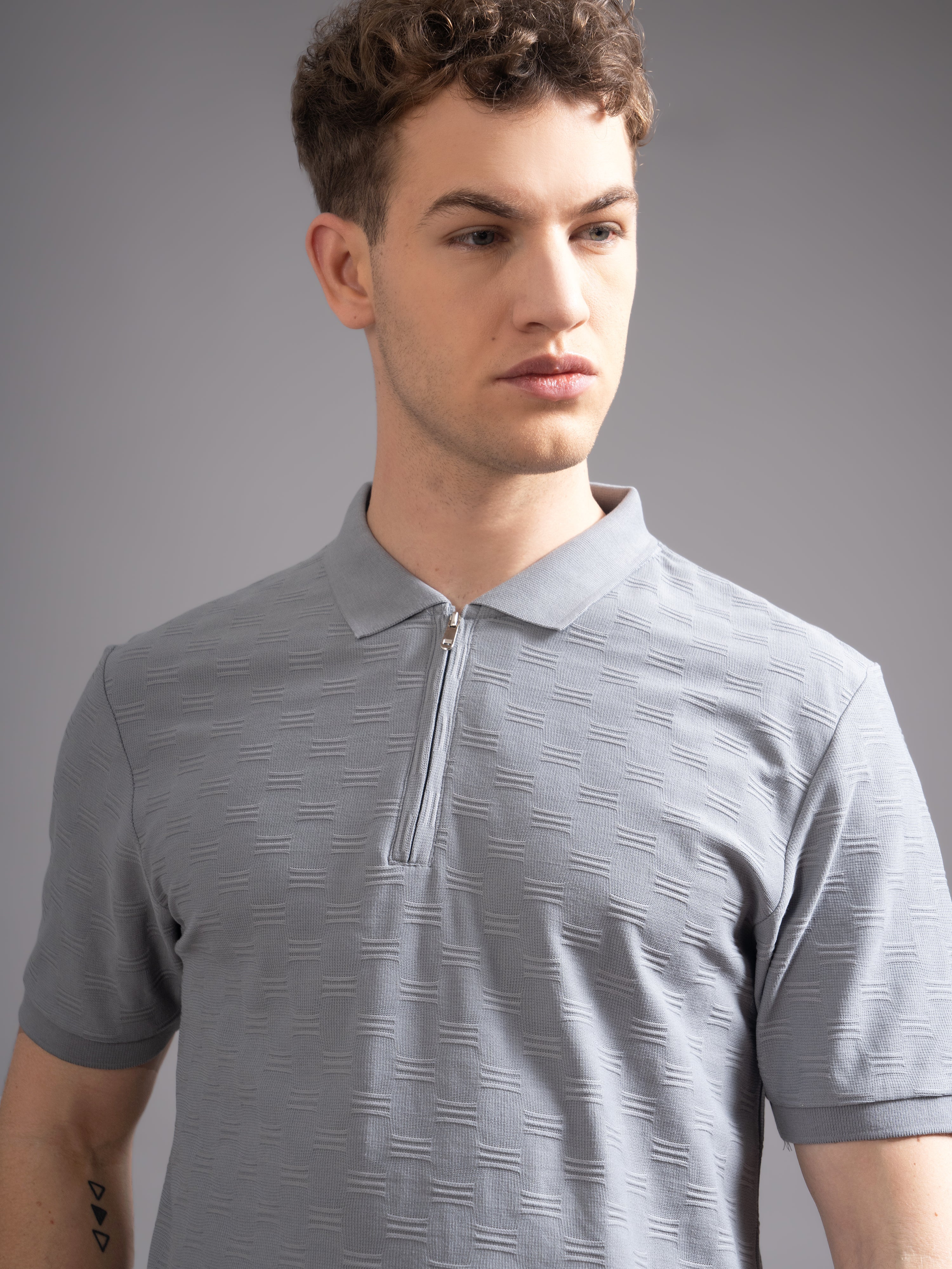 Men Aspen Grey Polo T-Shirt - Image 4
