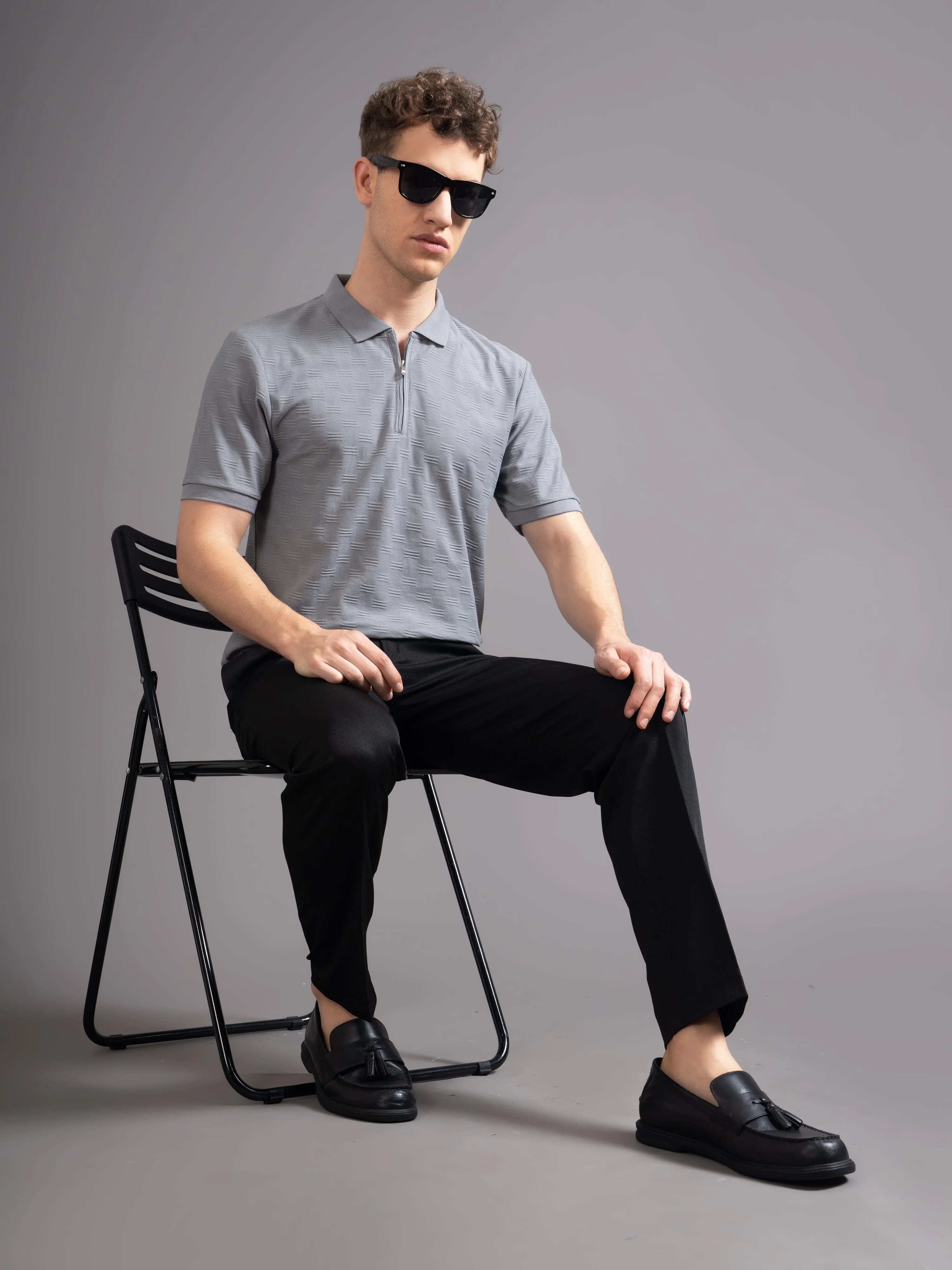 Men Aspen Grey Polo T-Shirt - Image 5
