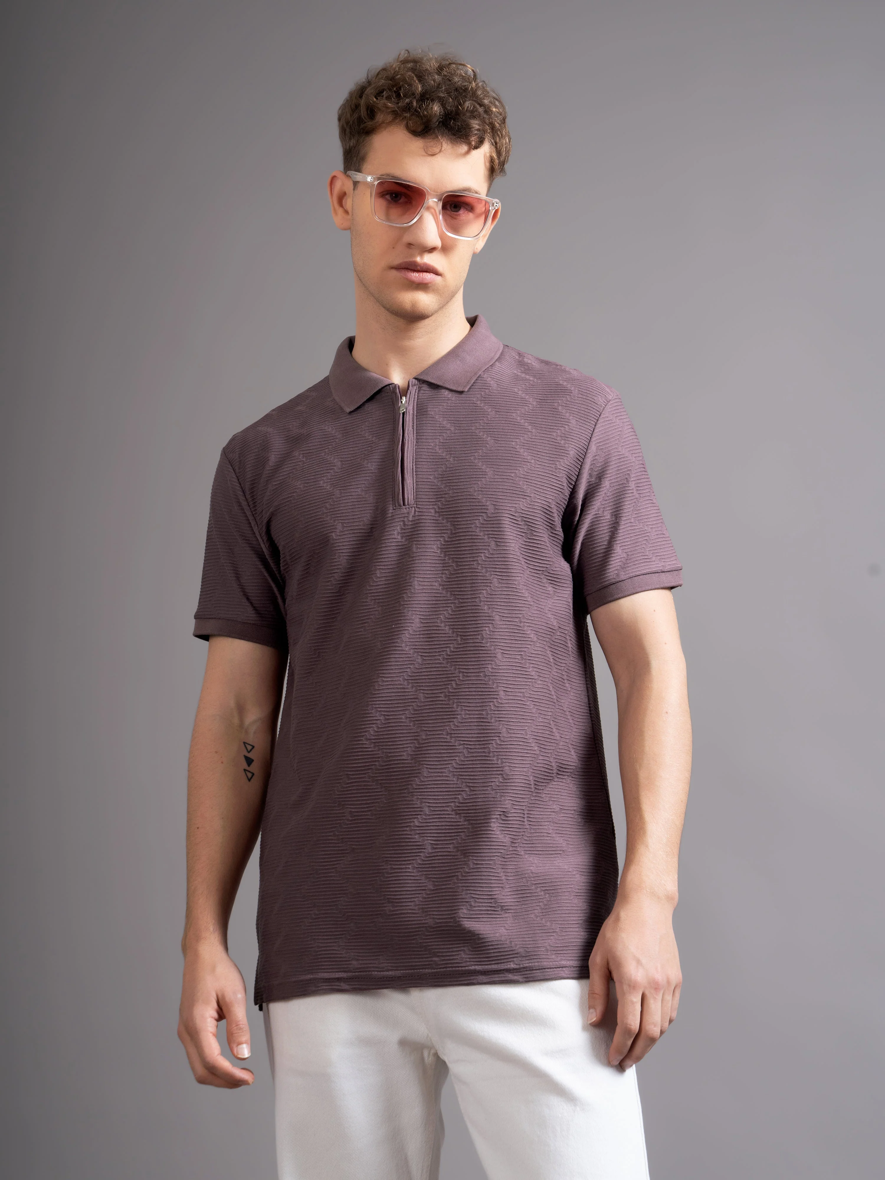 Men Aspen Mauve Polo T-Shirt - Image 3