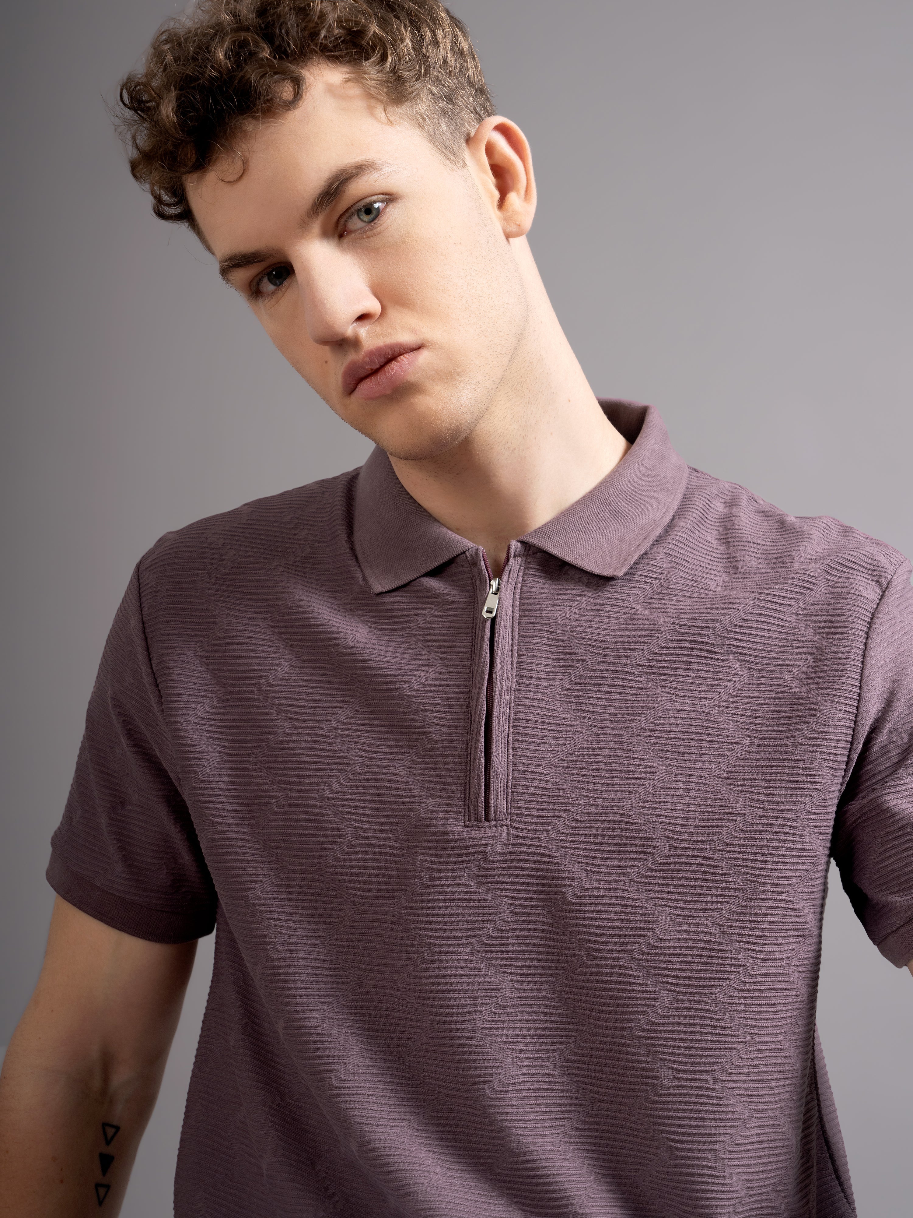 Men Aspen Mauve Polo T-Shirt - Image 4