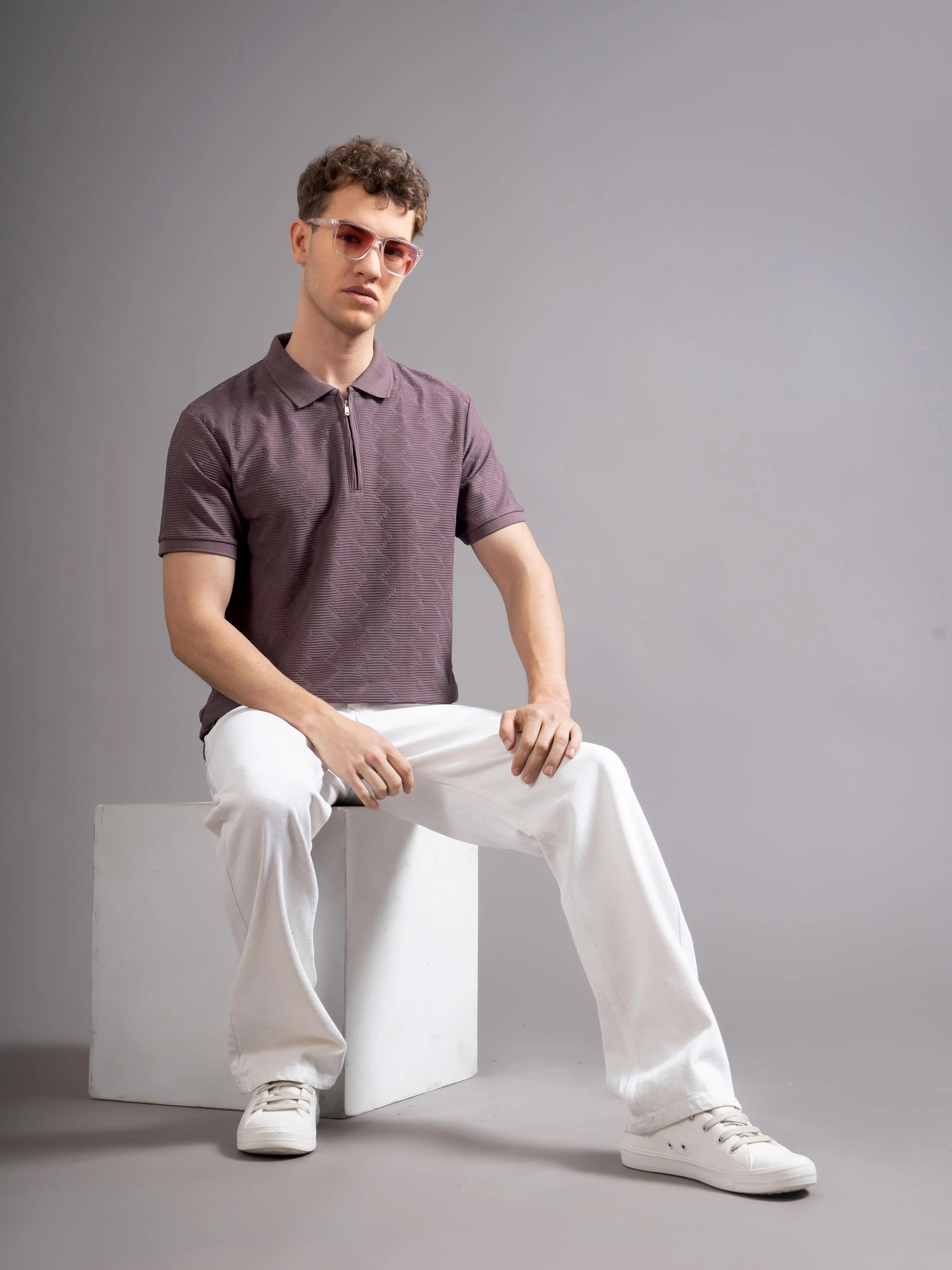 Men Aspen Mauve Polo T-Shirt - Image 6