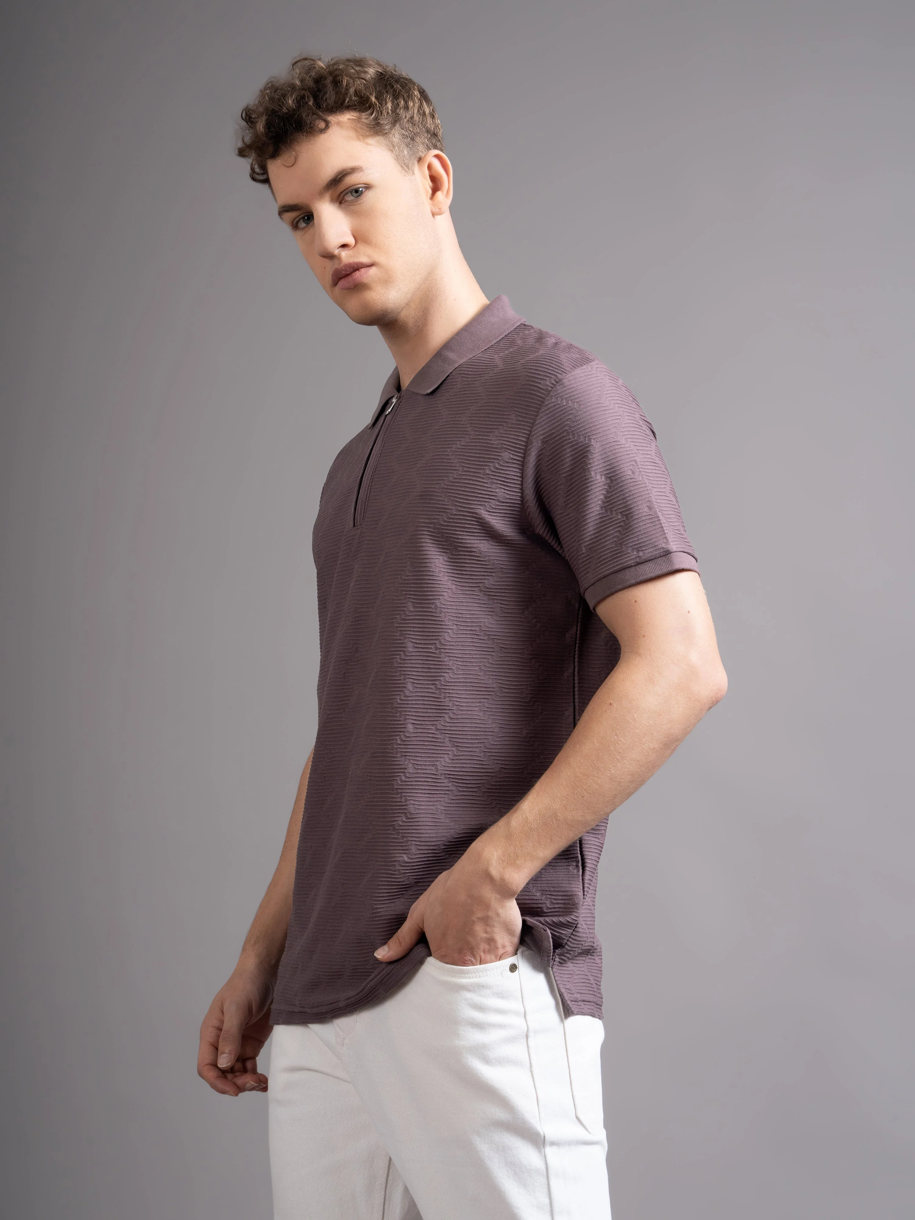 Men Aspen Mauve Polo T-Shirt - Image 7
