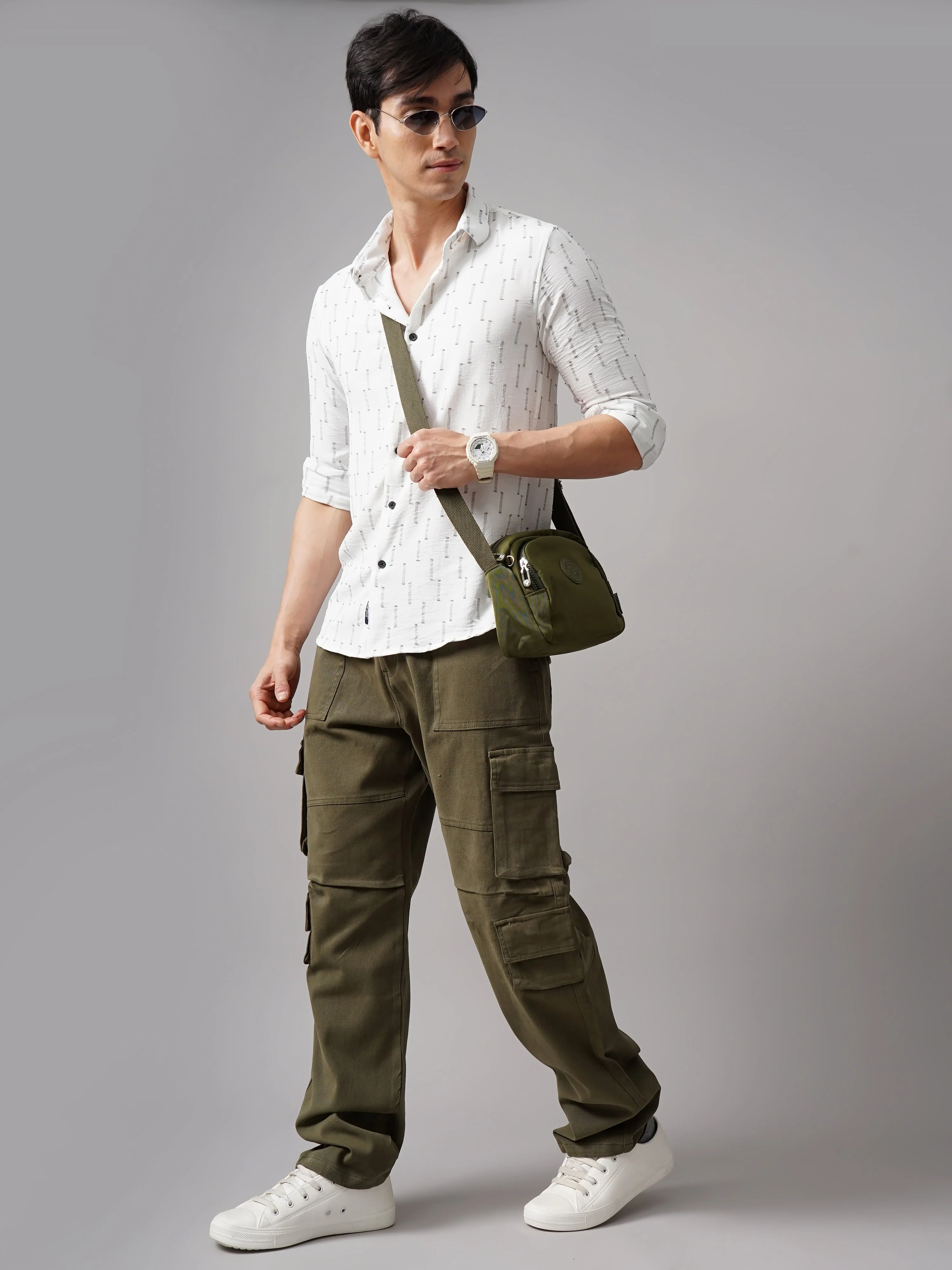 Men Aster Checks Cream Shirt - Image 6