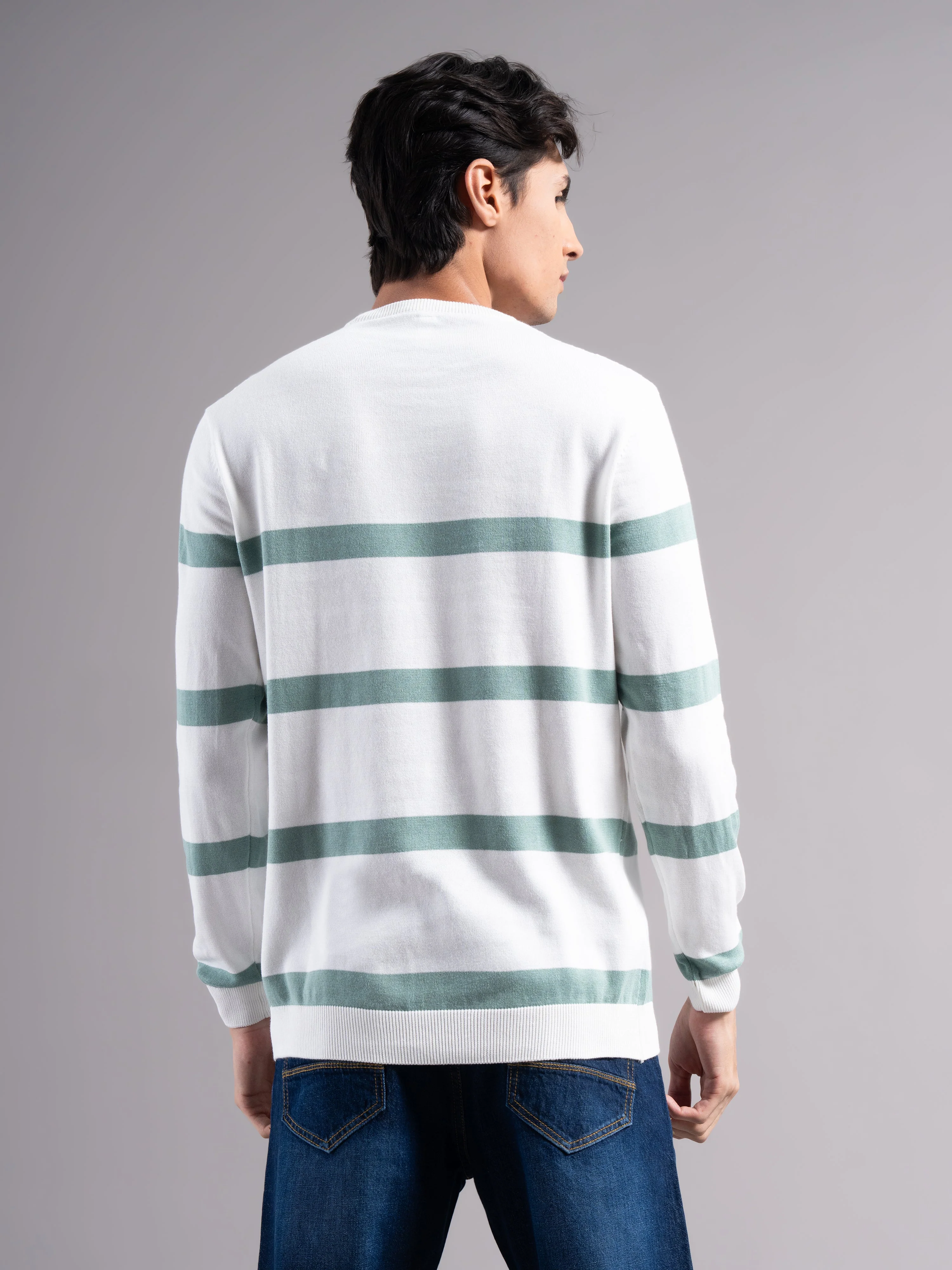 Men Astor Green Knit T-Shirt - Image 2